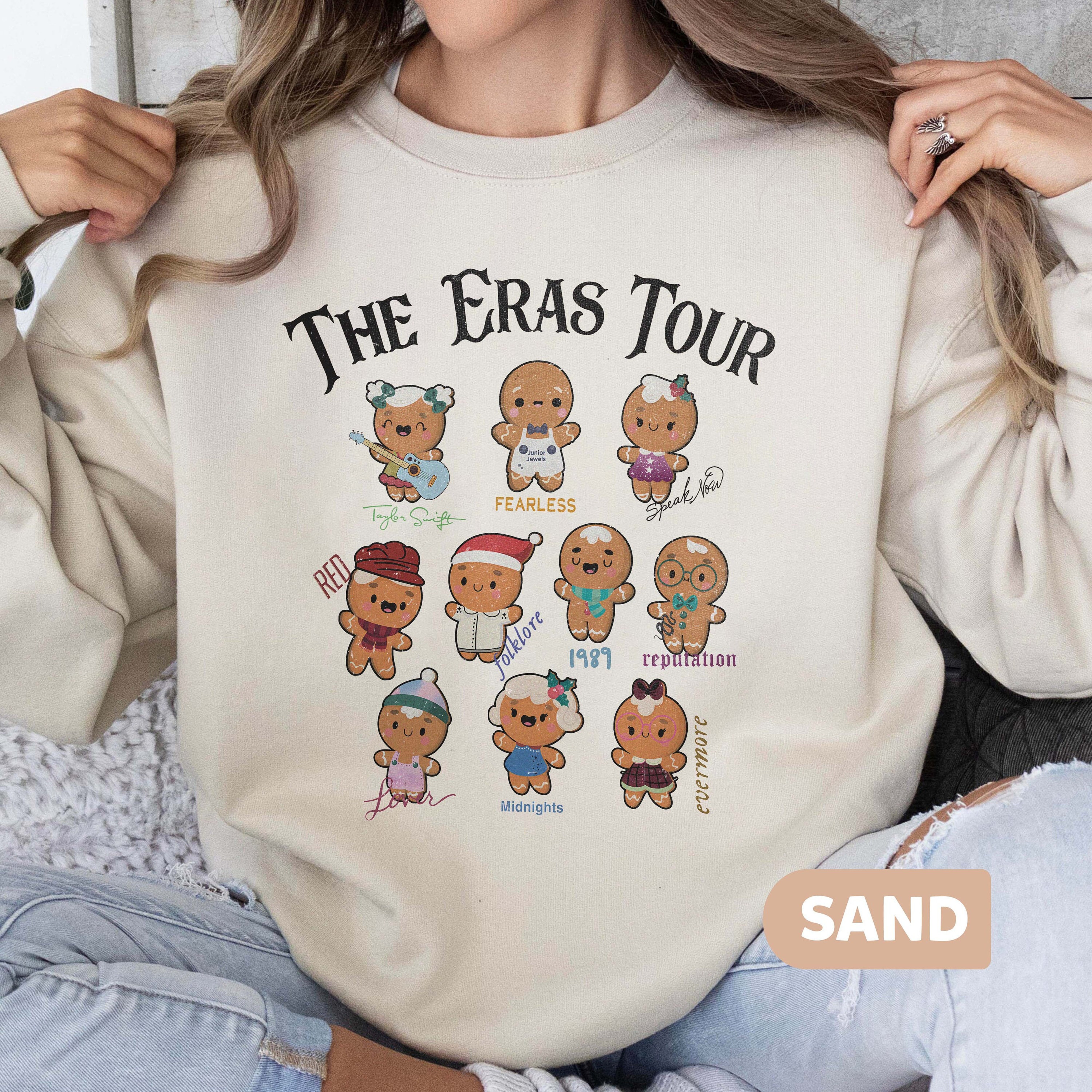 The Eras Tour Gingerbread Sweatshirt, Retro Gingerbread Christmas Shirt, Eras Tour Christmas Sweatshirt, Christmas Sweater, Christmas Gift