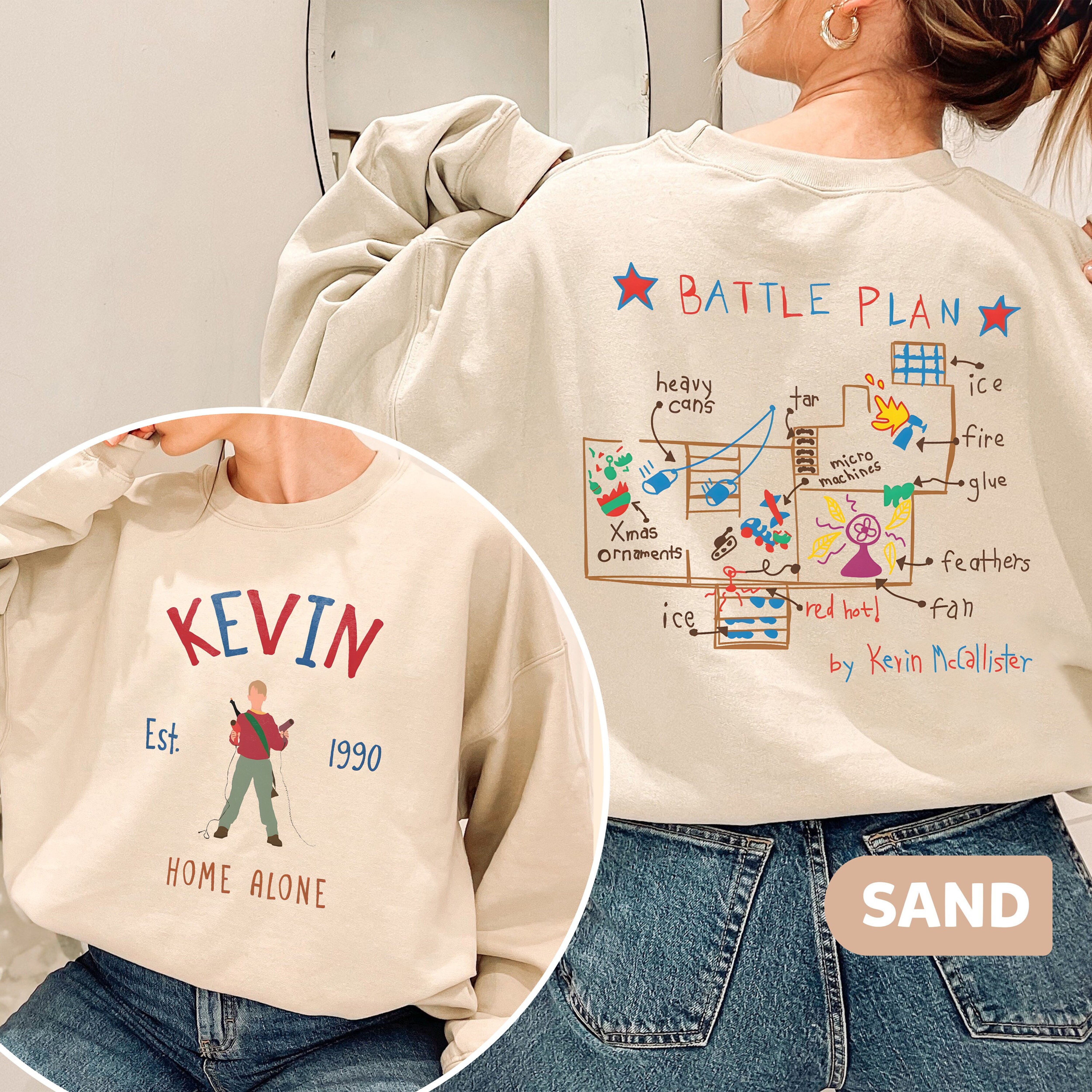 Home Alone Sweatshirt, Battle Plan Shirt, Christmas Movie Sweatshirt, Kevin Mccallister Sweatshirt, Christmas Sweatshirt, Christmas Gifts