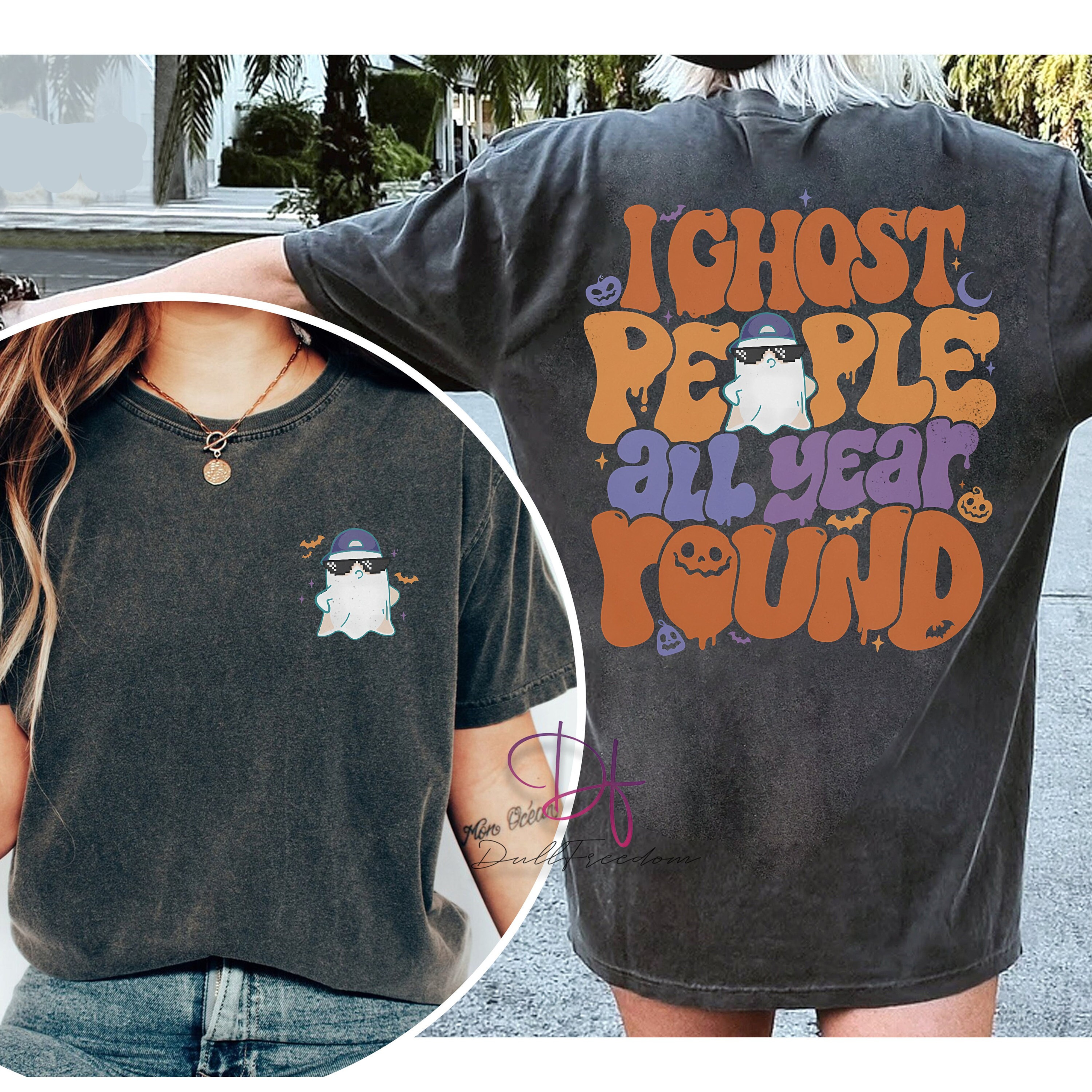 Retro Ghost People Year Round Shirt, Cool Ghost Halloween Shirt, Halloween Party Shirt, Spooky Season Shirt, Spooky Vibes, Halloween Shirt