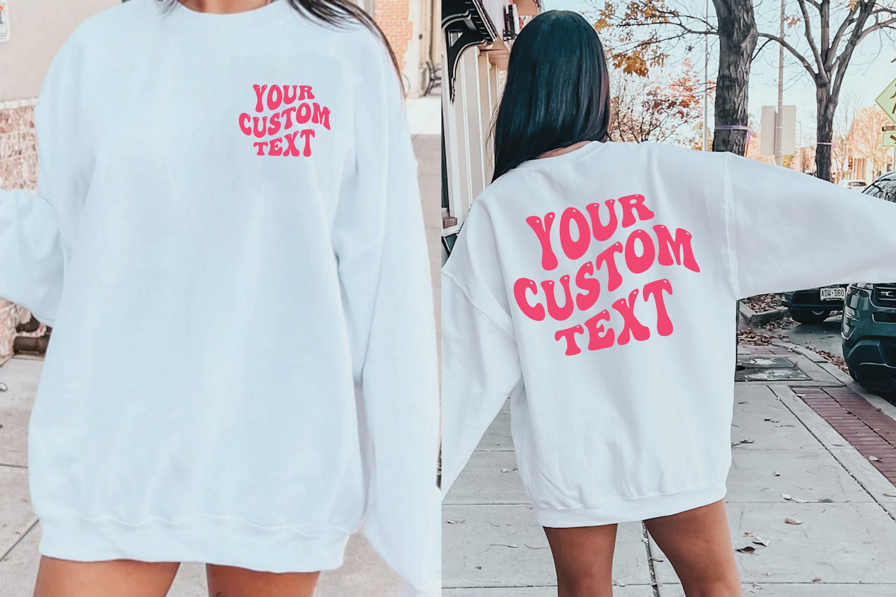 Custom Sweatshirt, Personalized Text Shirt, Custom Wavy Text Sweatshirt, Custom Birthday Gift, Retro Sweatshirt, Custom Quote, Custom Shirt