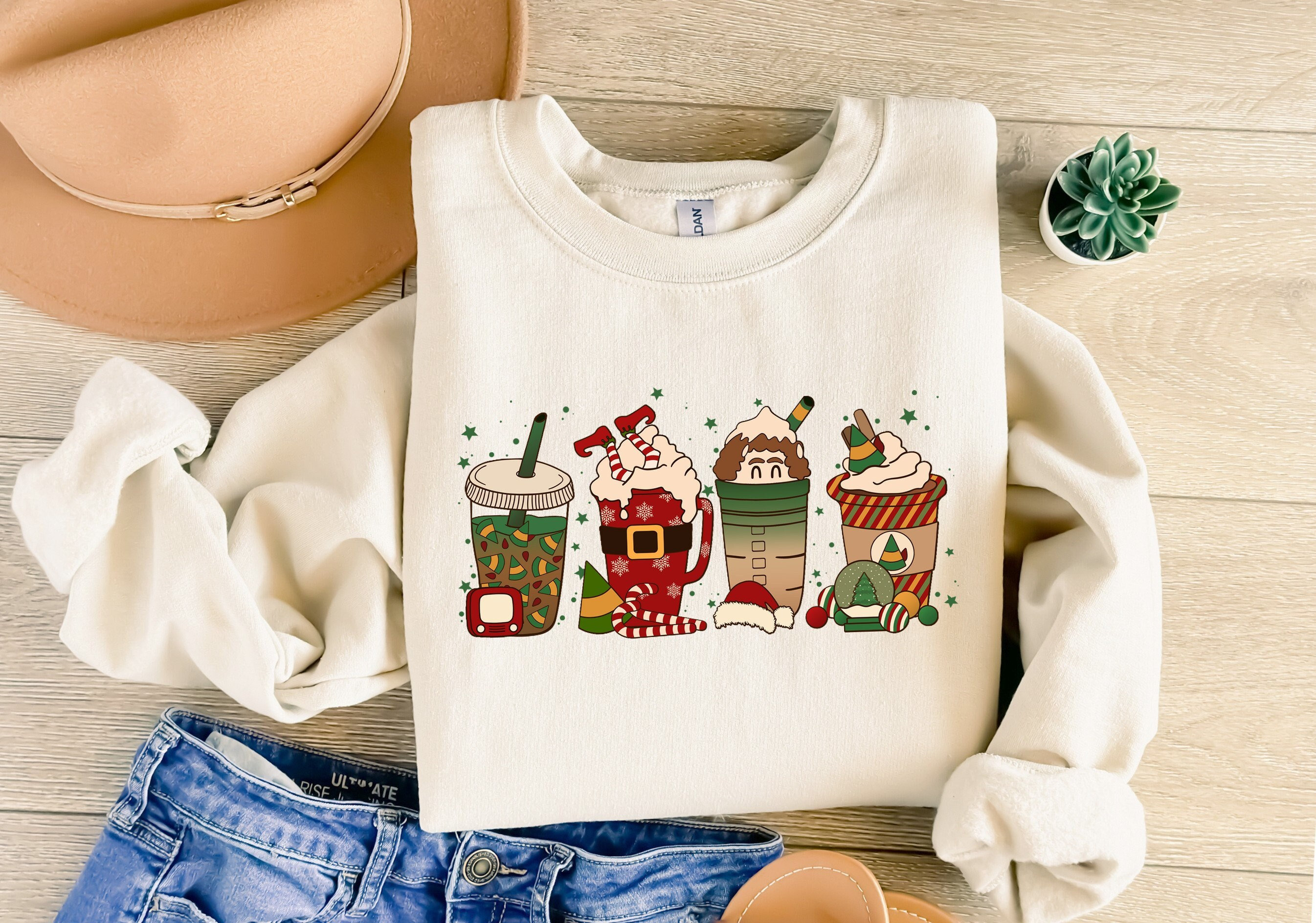 Coffee Latte Shirt, Christmas Coffee Crewneck Sweatshirt, Christmas Latte Shirt, Christmas Gift, Holiday Sweater, Coffee Lover Shirt