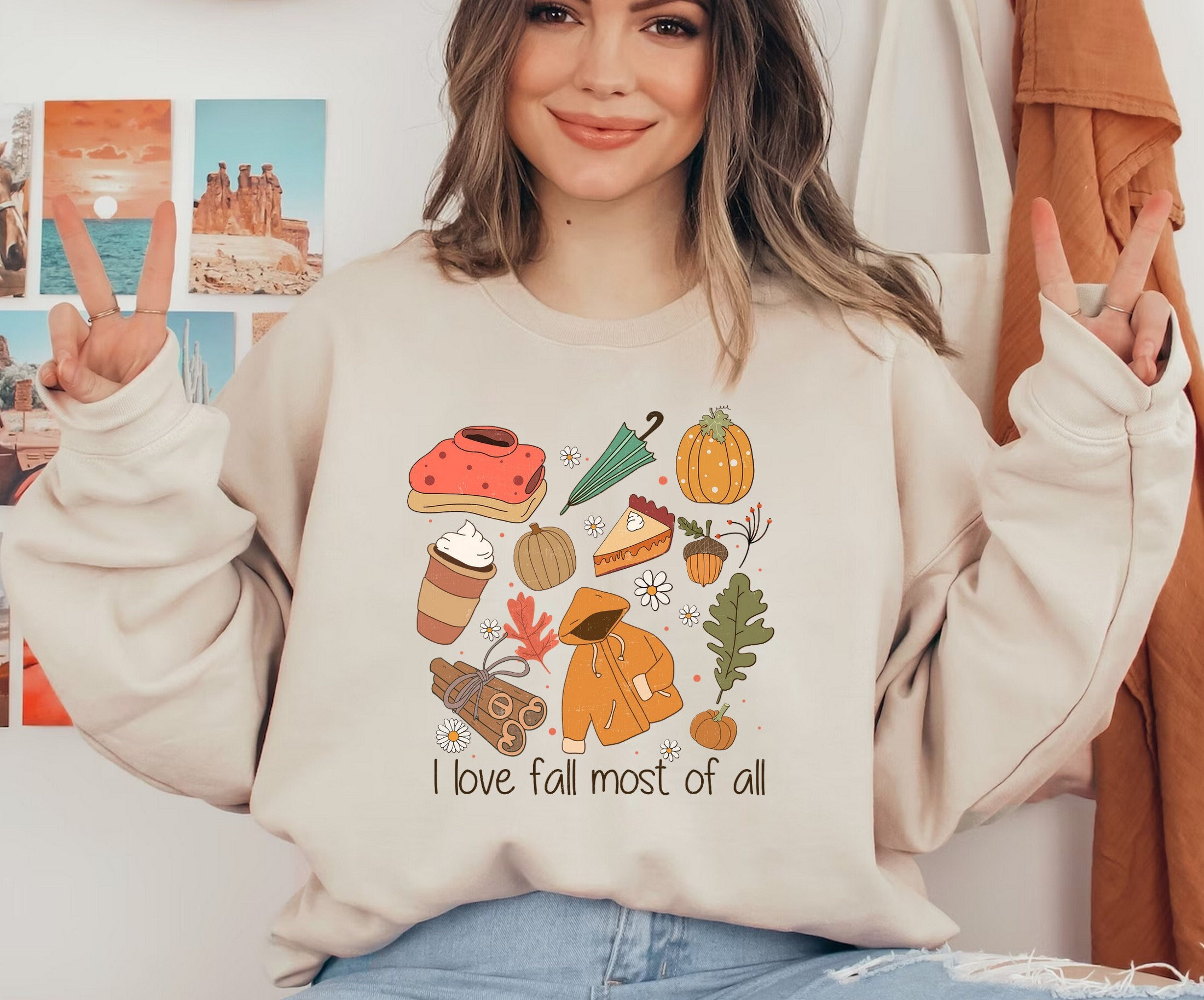 I Love Fall Most of All T-Shirt, Autumn Tee, Graphic Shirt, Fall Season, Unisex Funny Shirt, Funny Fall Season Shirt,  Autumn Gift