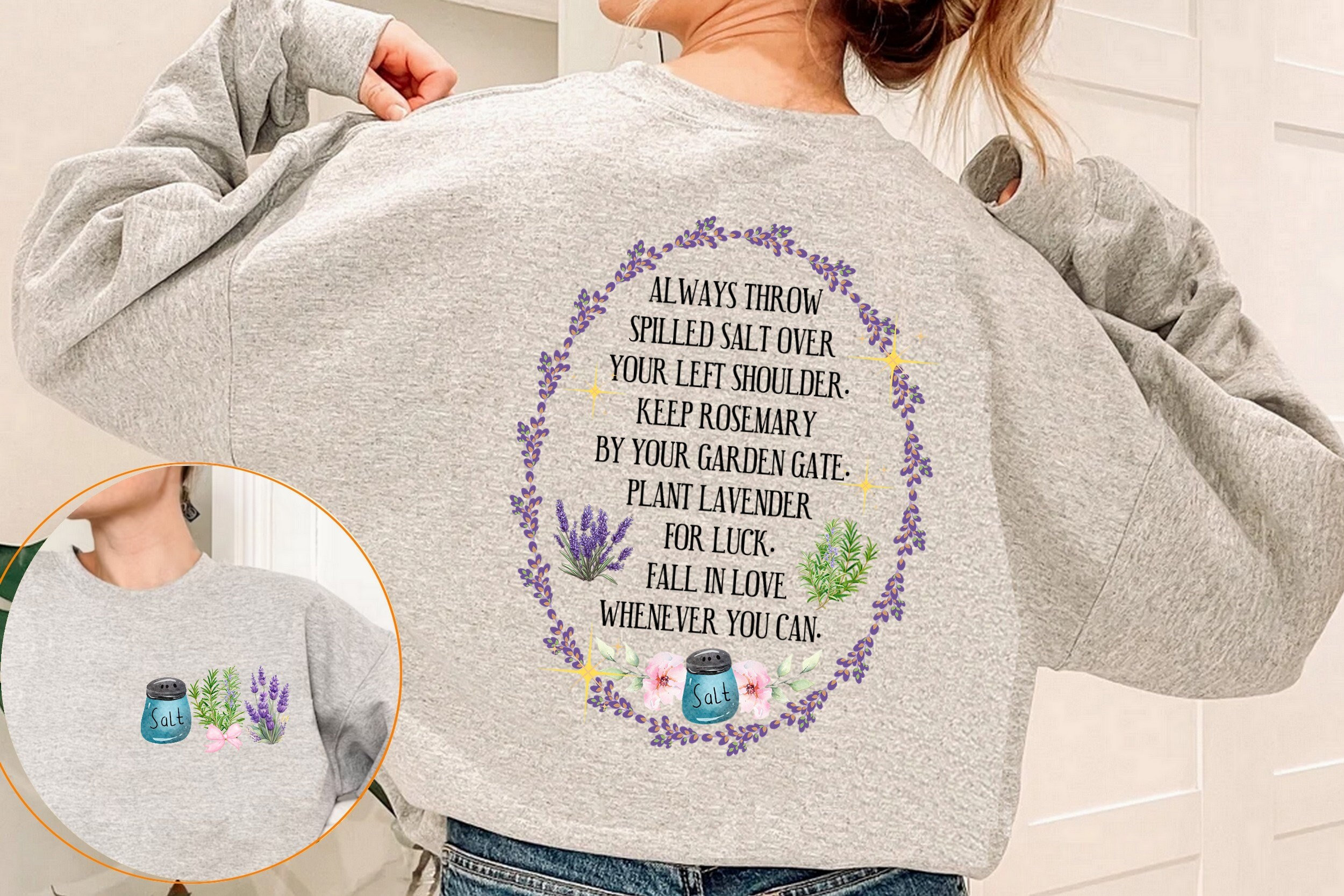 Practical Magic Shirt, Salt Rosemary Lavender Love Sweater,  Witchy Sweatshirt, Magic Spell Shirt, Halloween Sweatshirt,  Trendy Shirt