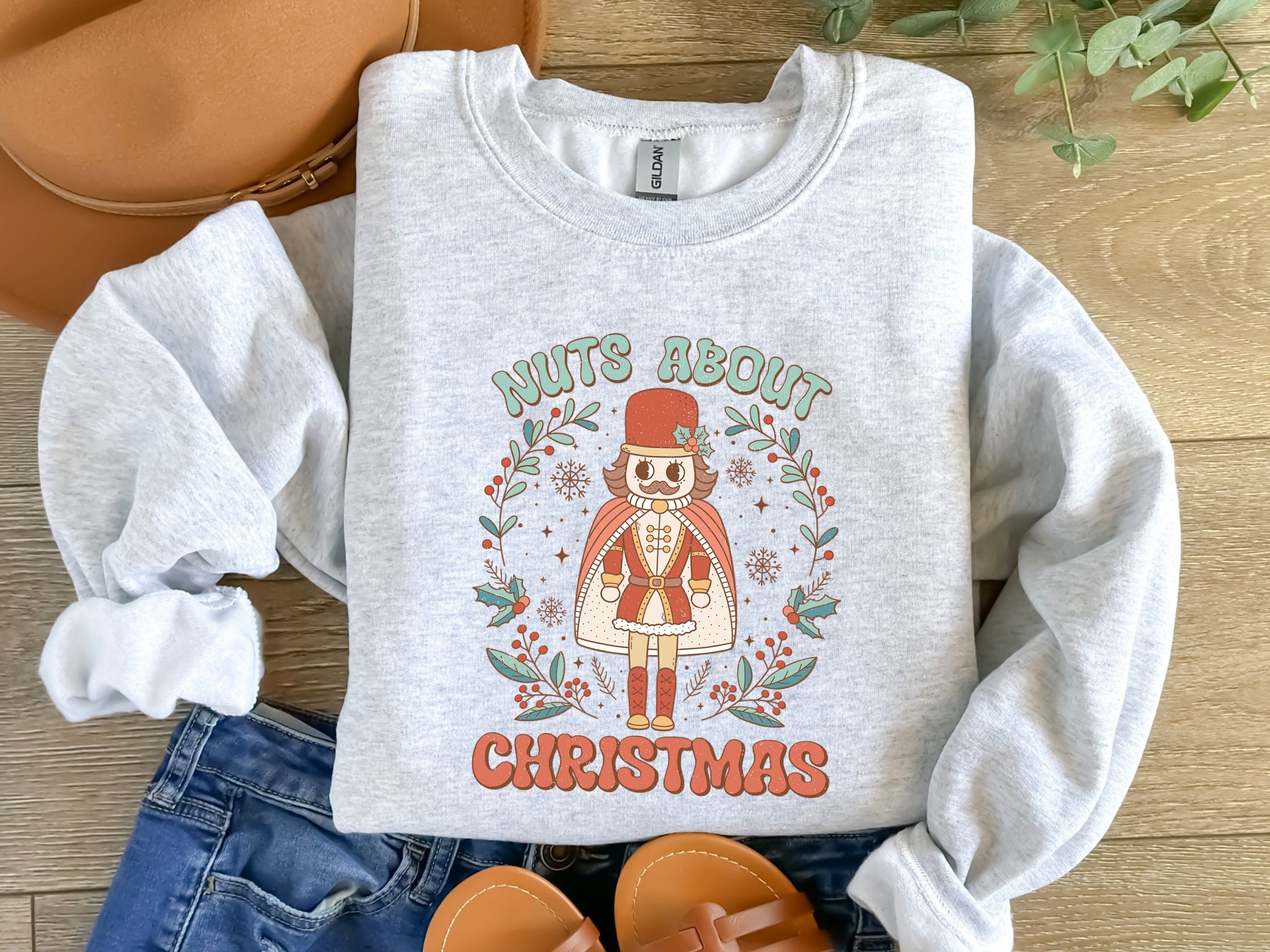 Nutcracker Christmas Sweatshirt, Nuts About Christmas, Retro Nutracker Sweater, Nutcracker Shirt, Christmas Crewneck Men, Xmas Shirt