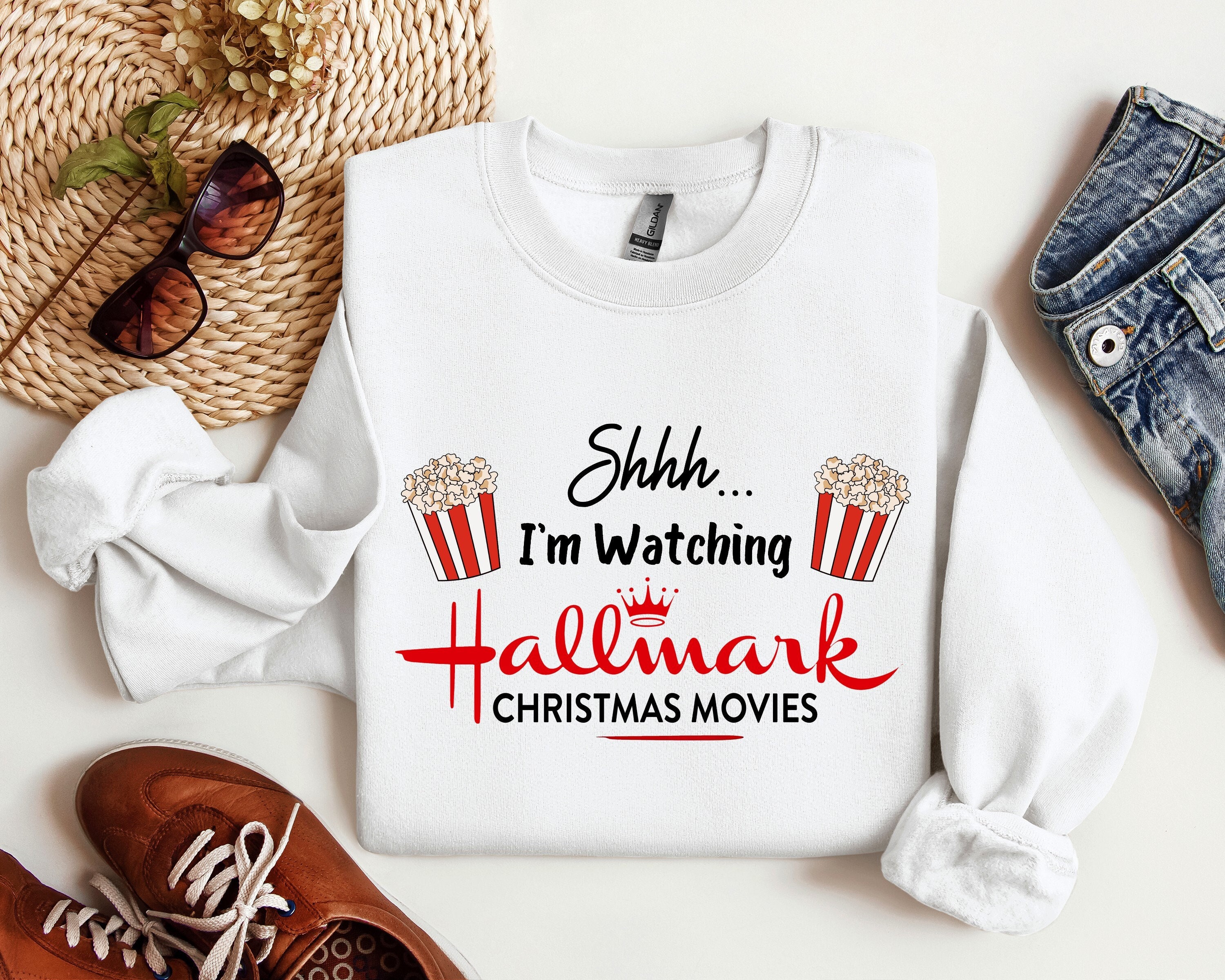 I'm Watching Hallmark Christmas Movies Sweatshirts, Christmas Hallmark T-shirt, Christmas Movie Shirt, Holiday Sweater For Women