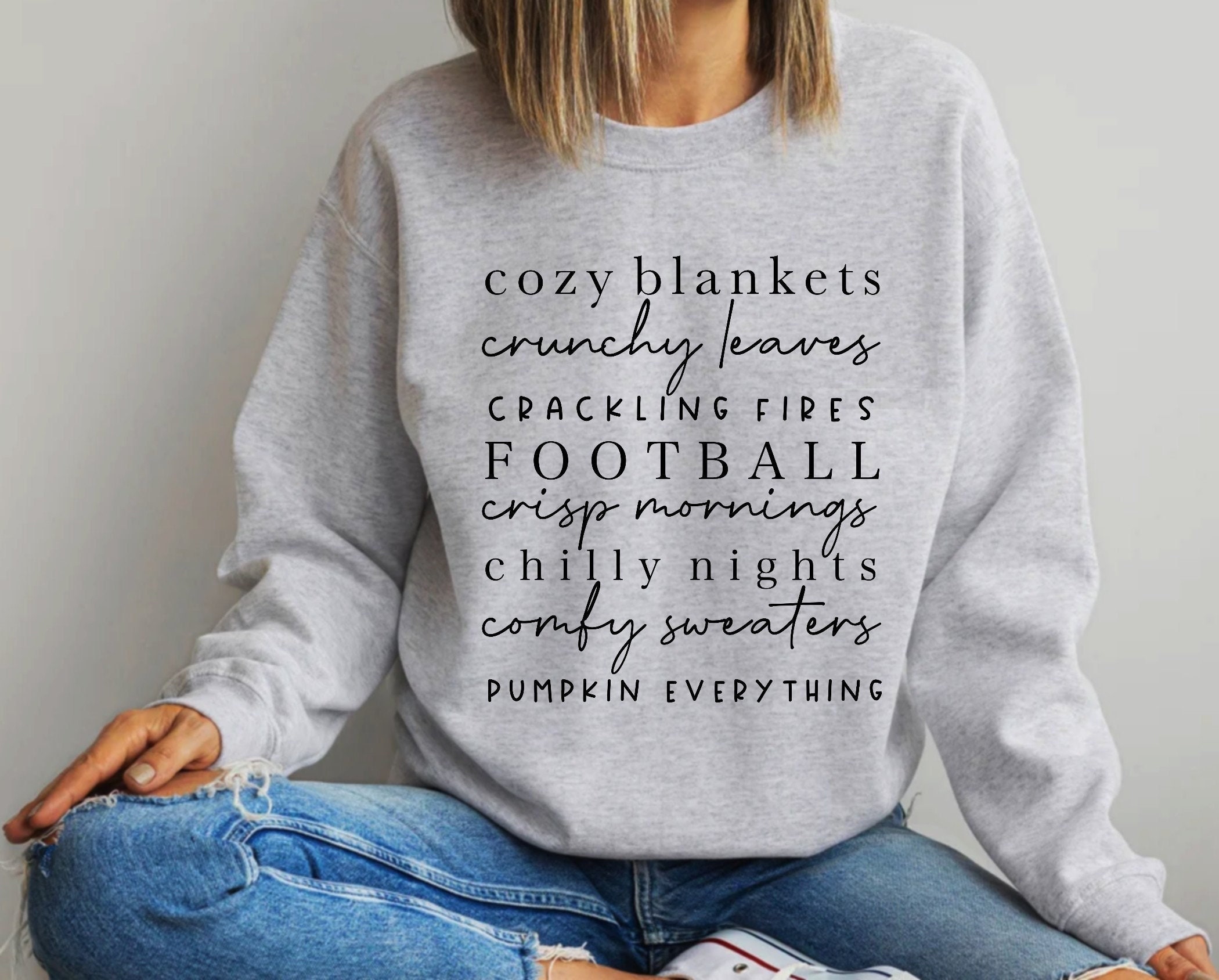 Women's Cozy Fall Sweatshirt, Fall Crewneck Long Sleeve Sweatshirt, Thanksgiving Shirt, Cozy Fall Sweater, Fall Season, Sweater Weather