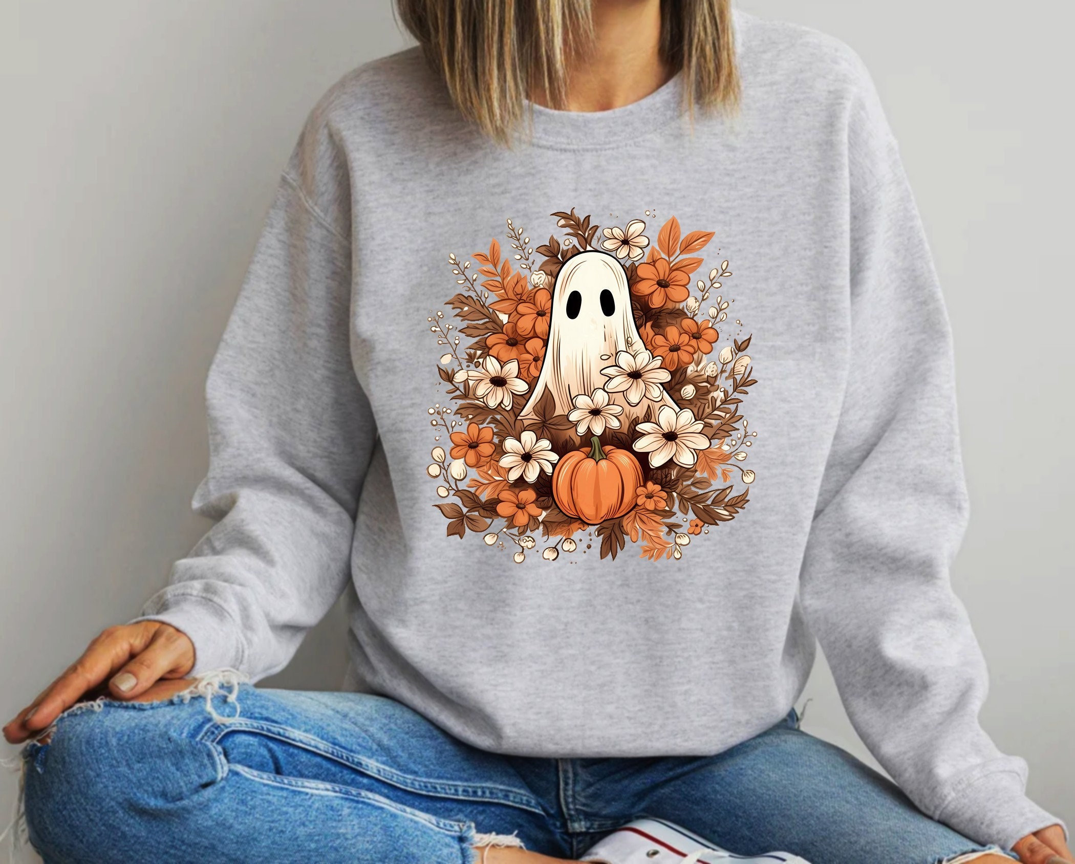 Floral Ghost Shirt, Fall Ghost Sweatshirt, Cute Ghost Shirt, This The Season, Halloween Shirt, Flower Halloween Shirt, Floral Fall Shirt