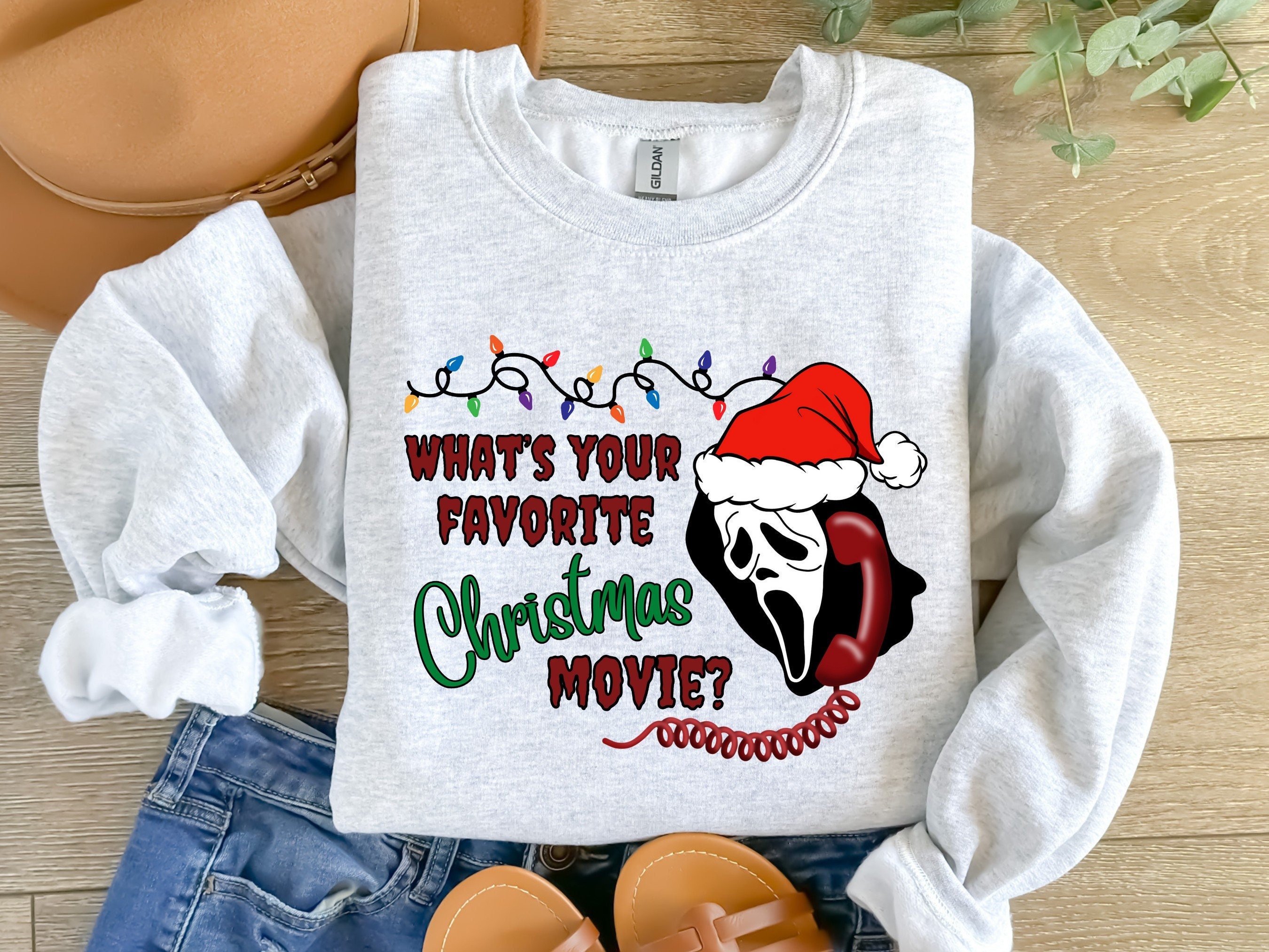 Christmas Movie Sweatshirt,  Christmas Funny Ghost Shirt,  Funny Christmas Shirt,  Christmas Ghost Sweater, Scary Christmas Tee Shirt