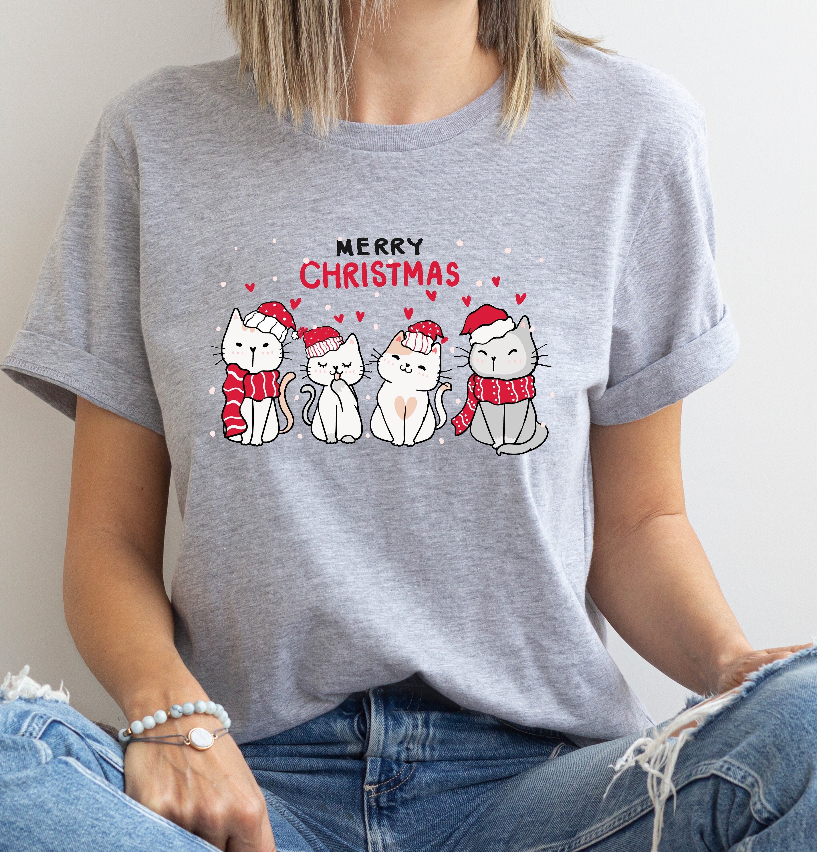 Christmas Cat Shirt, Merry Christmas, Cat Lover Shirt, Christmas Cat Mom, Christmas Gift, Gifts For Cat Lover