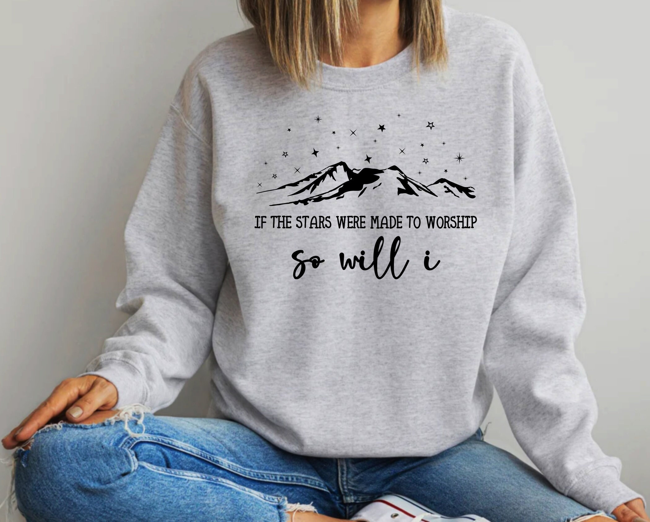 If The Stars Were Made To Worship Shirt, Religious Sweatshirt, Christian Shirts For Women, Christian Sweater, Bible Verse Shirt, Faith Shirt