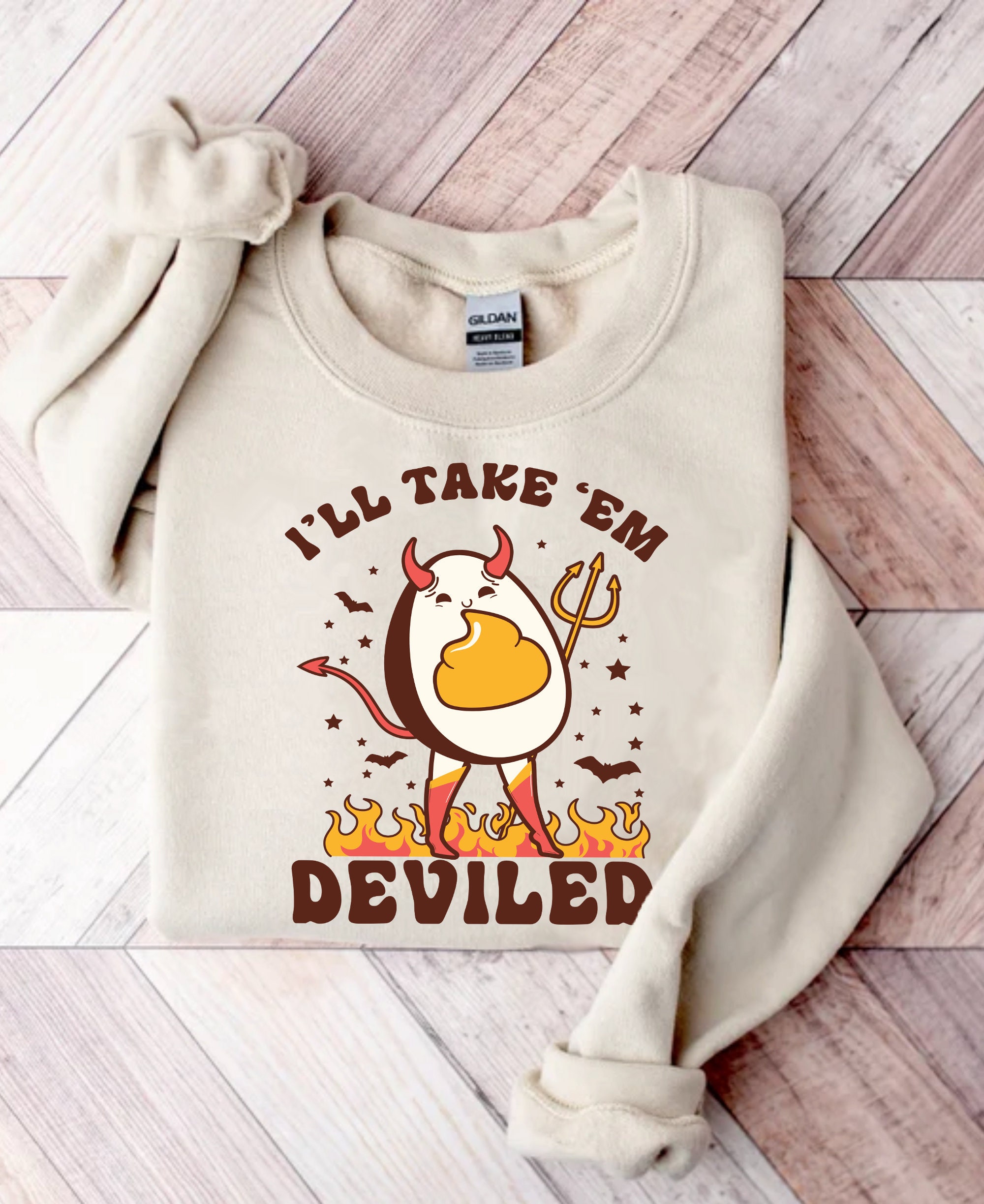 I'll Take Em' Deviled, Funny Thanksgiving Sweatshirt, Thanksgiving Dinner Shirt, Fall Vibes Tee, Fall Sweatshirt, Retro Thanksgiving Sweater