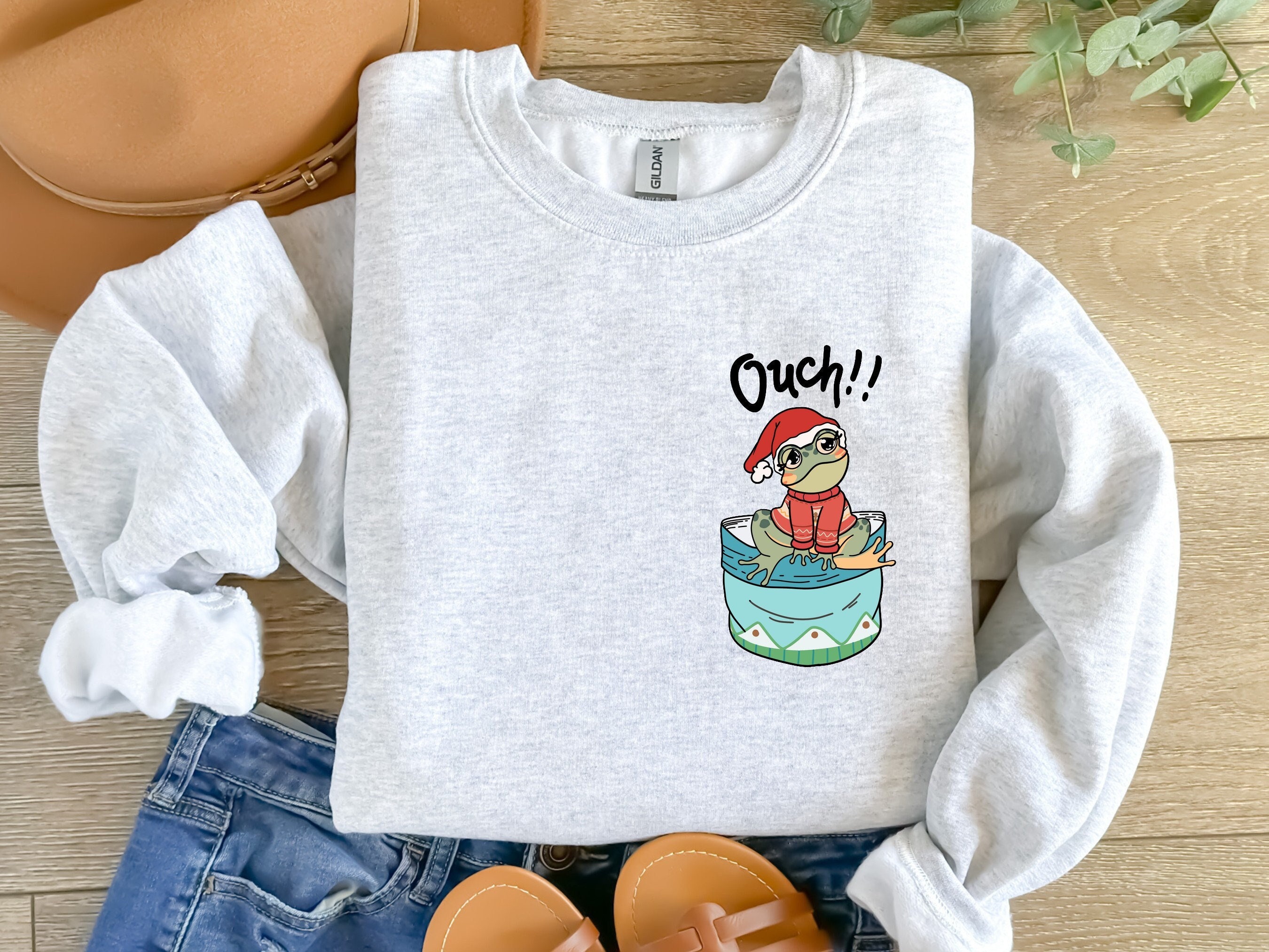 Funny Christmas Frog Sweatshirt, Funny Frog Shirt, Frog Christmas Shirt, Frog Lover Gift, Teacher Christmas Sweatshirt, Frog Pocket Sweater