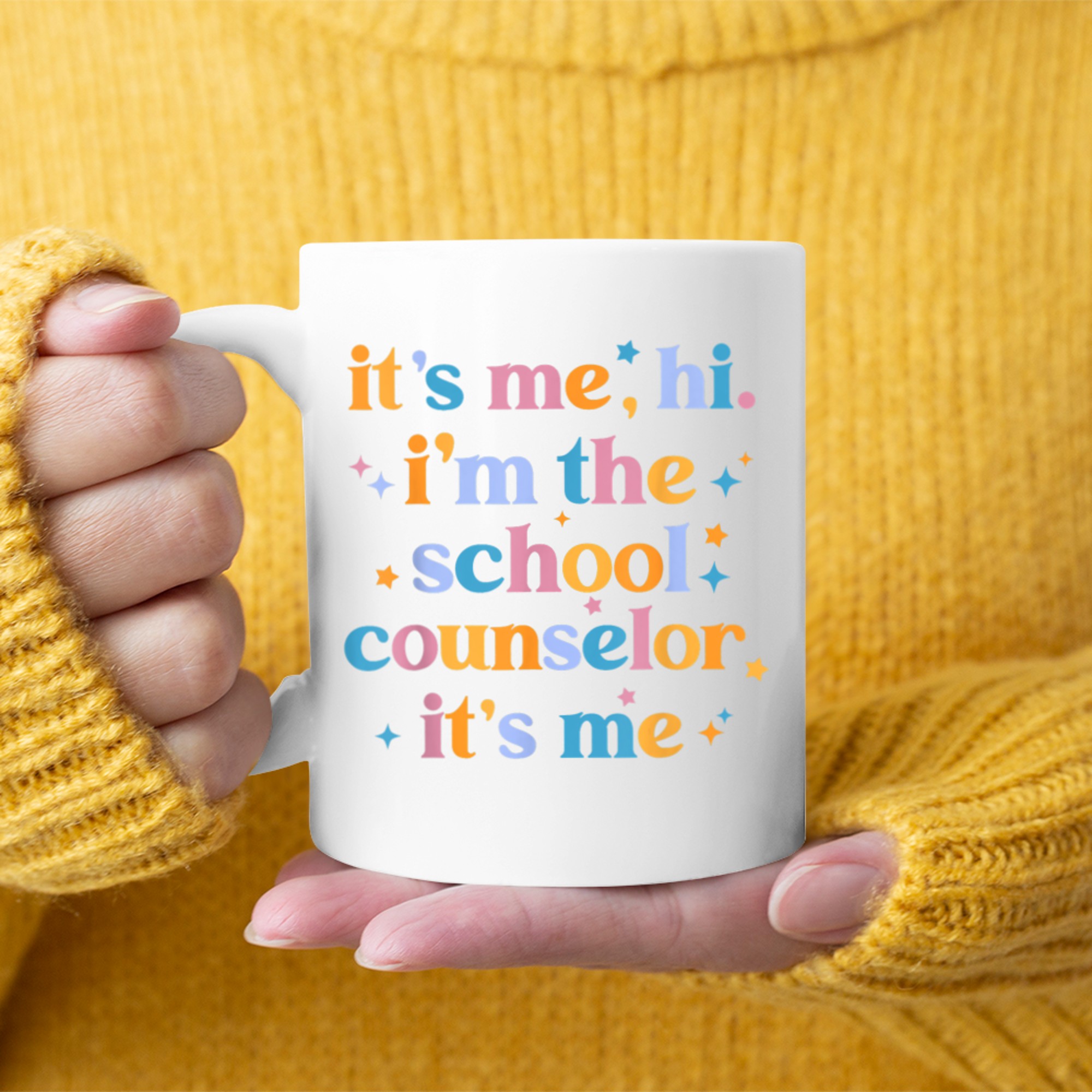 It's Me Hi I'm The School Counselor Teacher Back To School mug WHITE