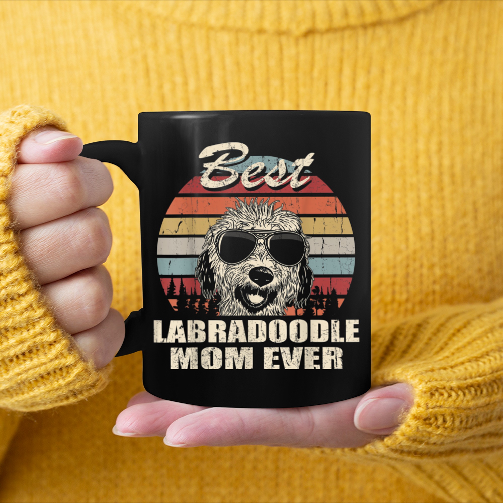 Best Labradoodle Mom Ever Vintage Retro Dog Mom mug black