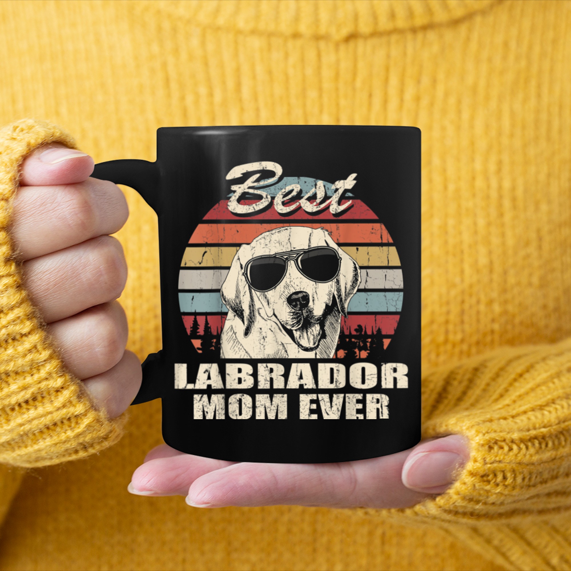Best Labrador Mom Ever Vintage Retro Dog Mom mug black