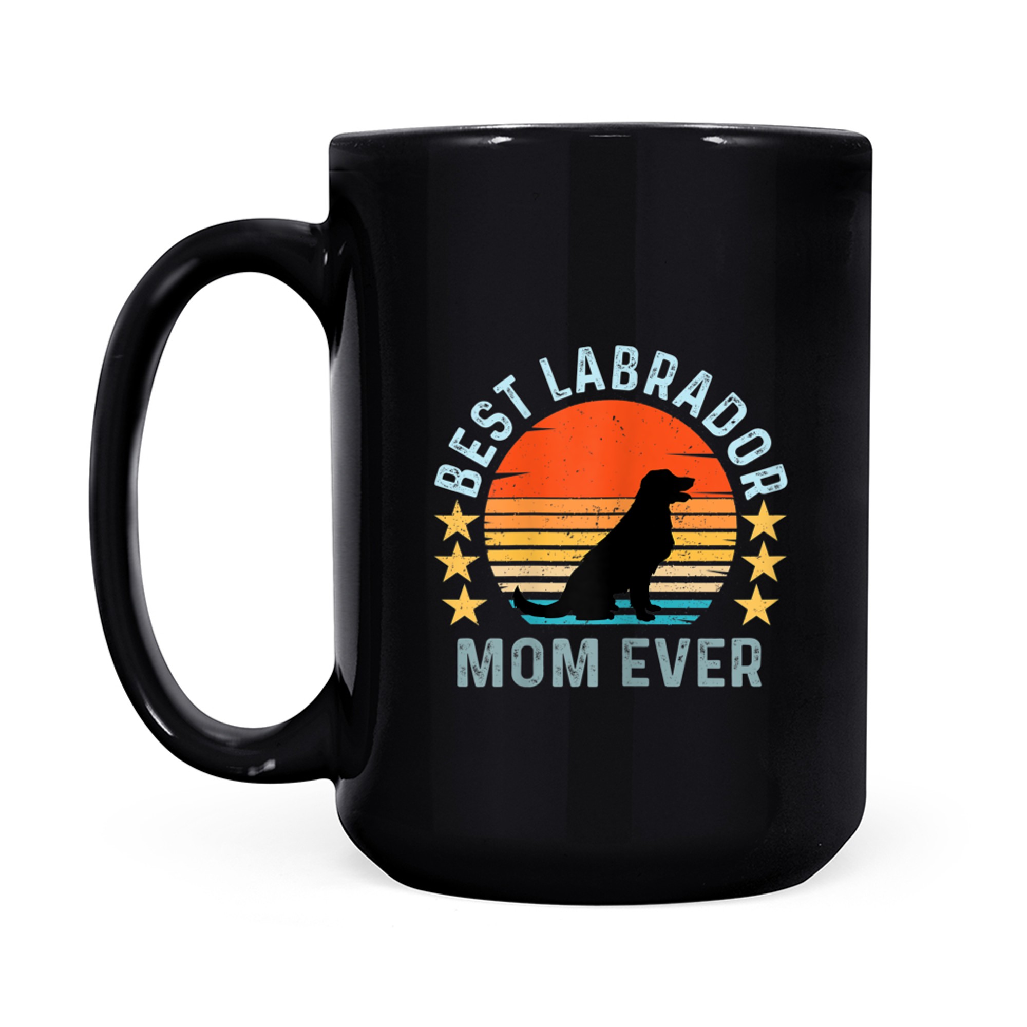 Best Labrador Mom Ever Vintage Retro Funny Dog Lover mug black