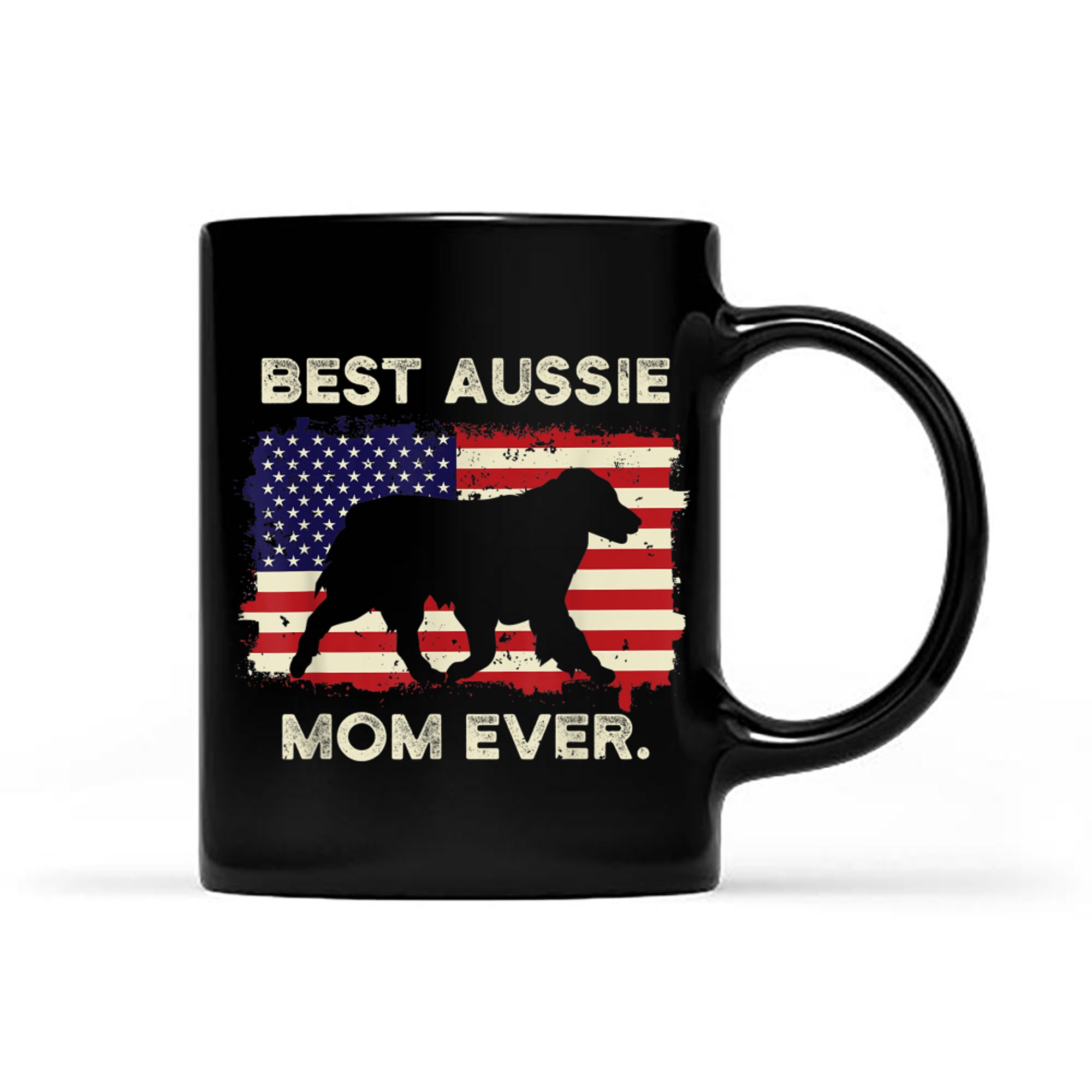 Best Mom Ever Gift Aussie Dog Pet Owner Australian Shepherd mug black