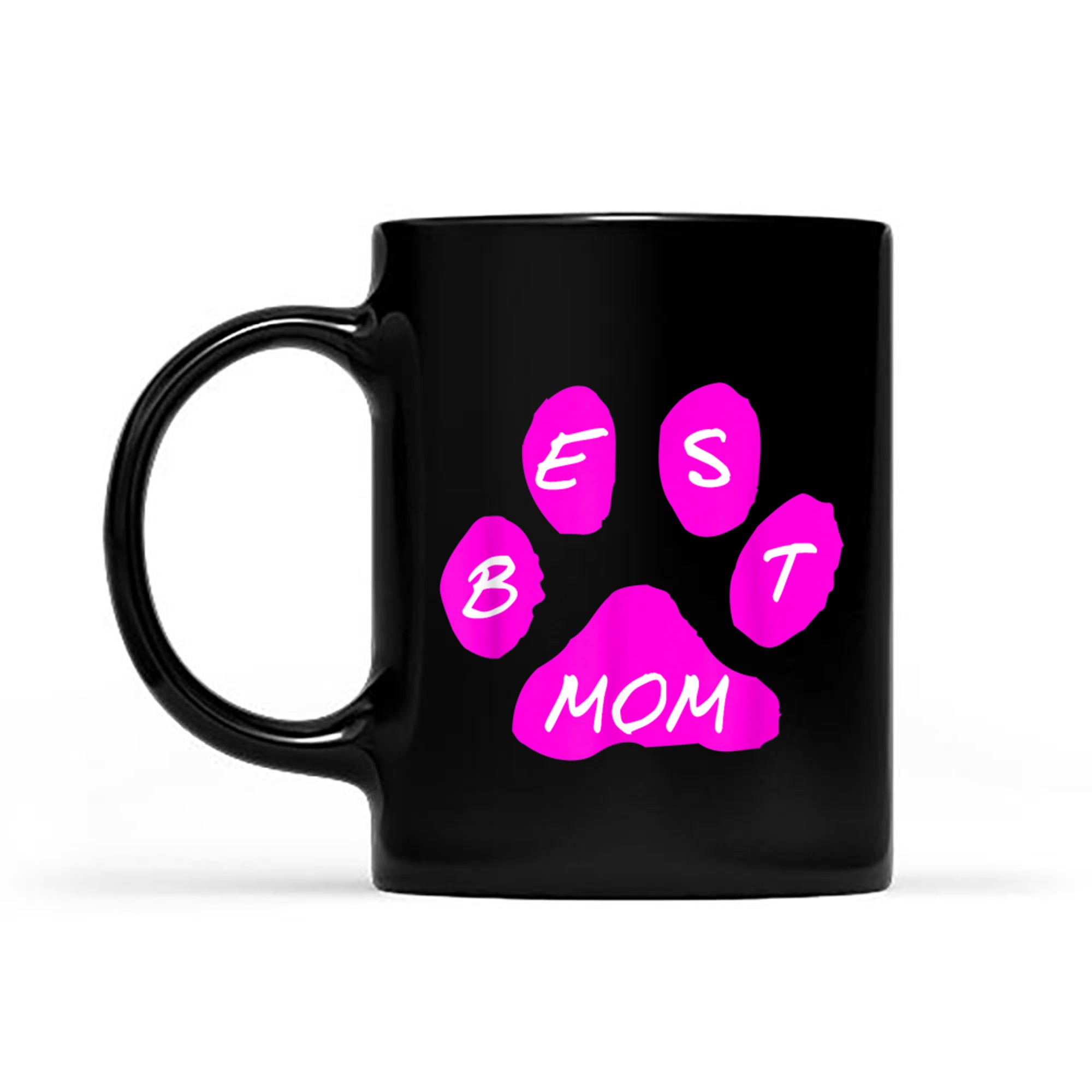 Best Mom Ever Puppy Paw Print Dog mug black