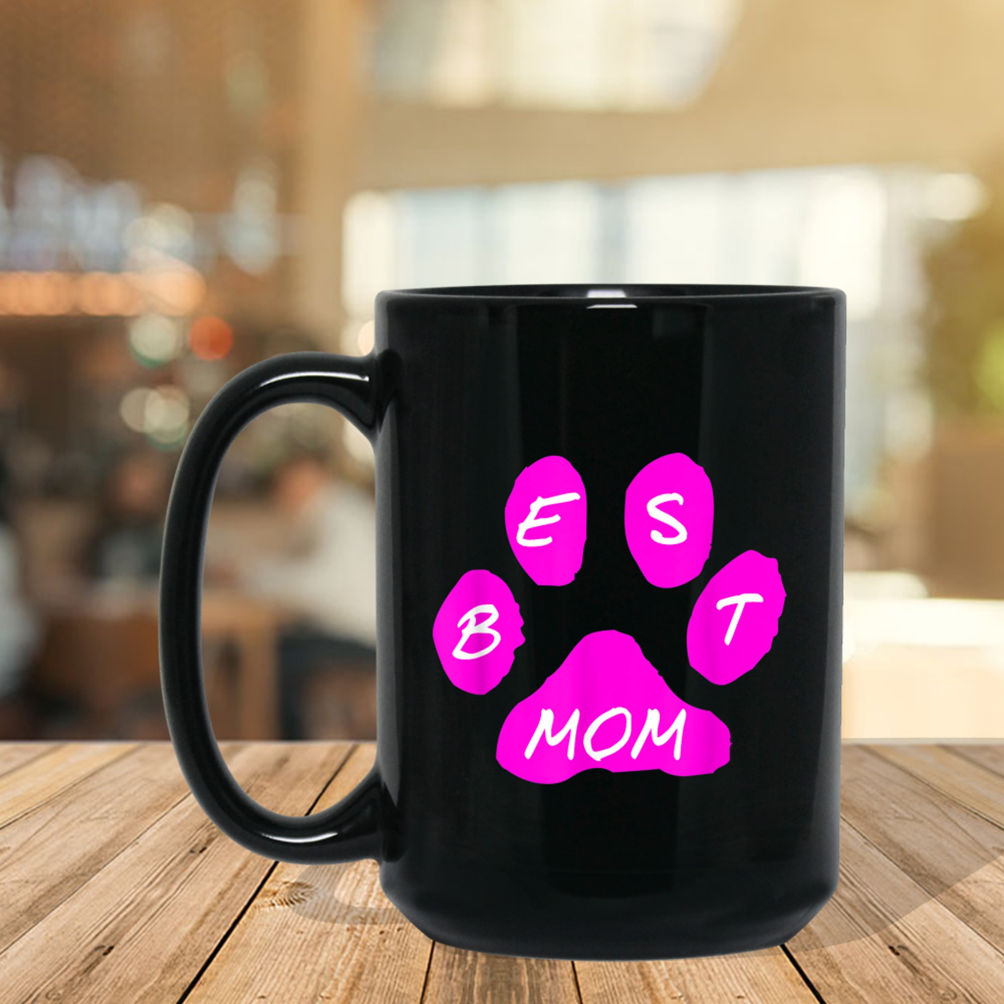 Best Mom Ever Puppy Paw Print Dog mug black