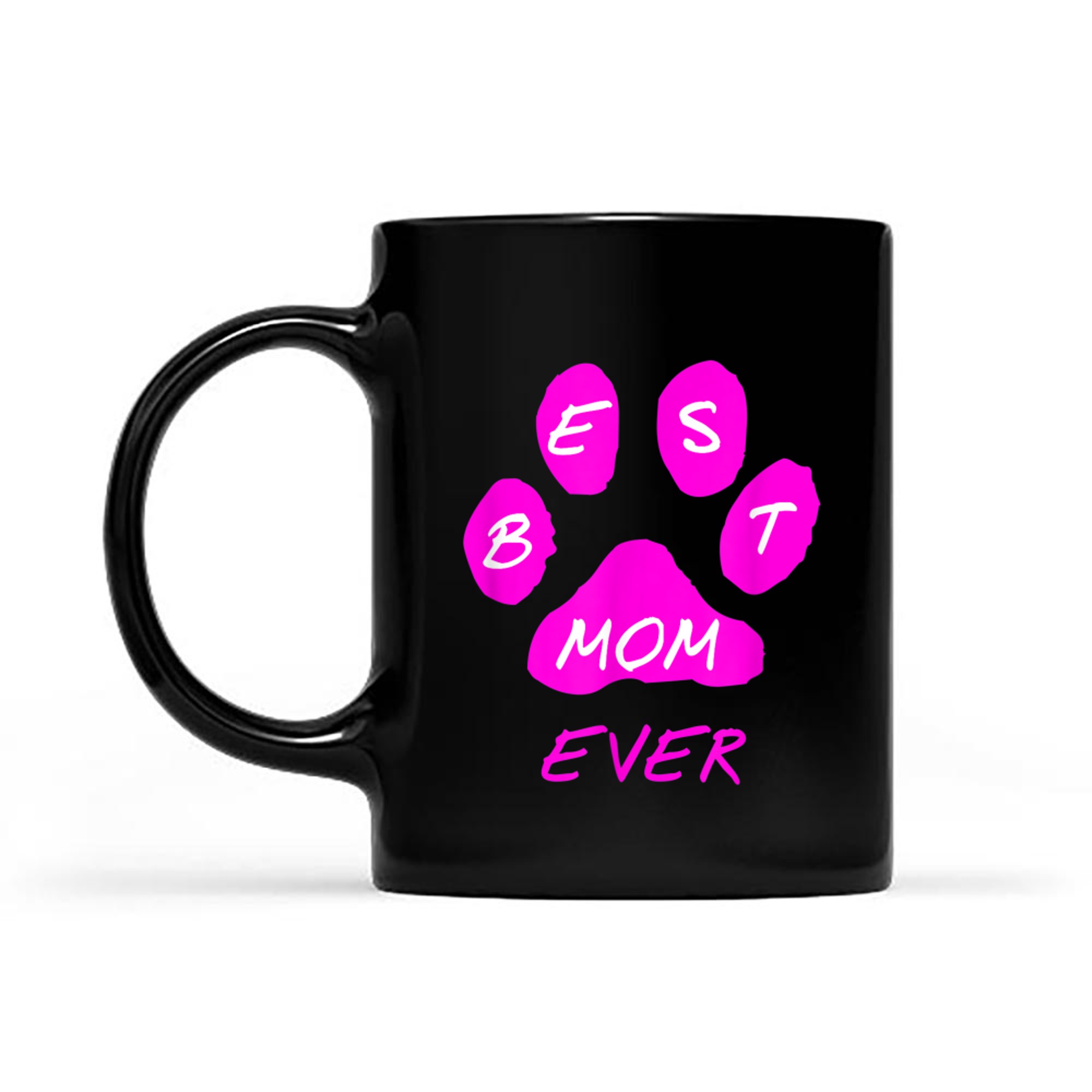 Best Mom Ever Puppy Paw Print Dog_1 mug black