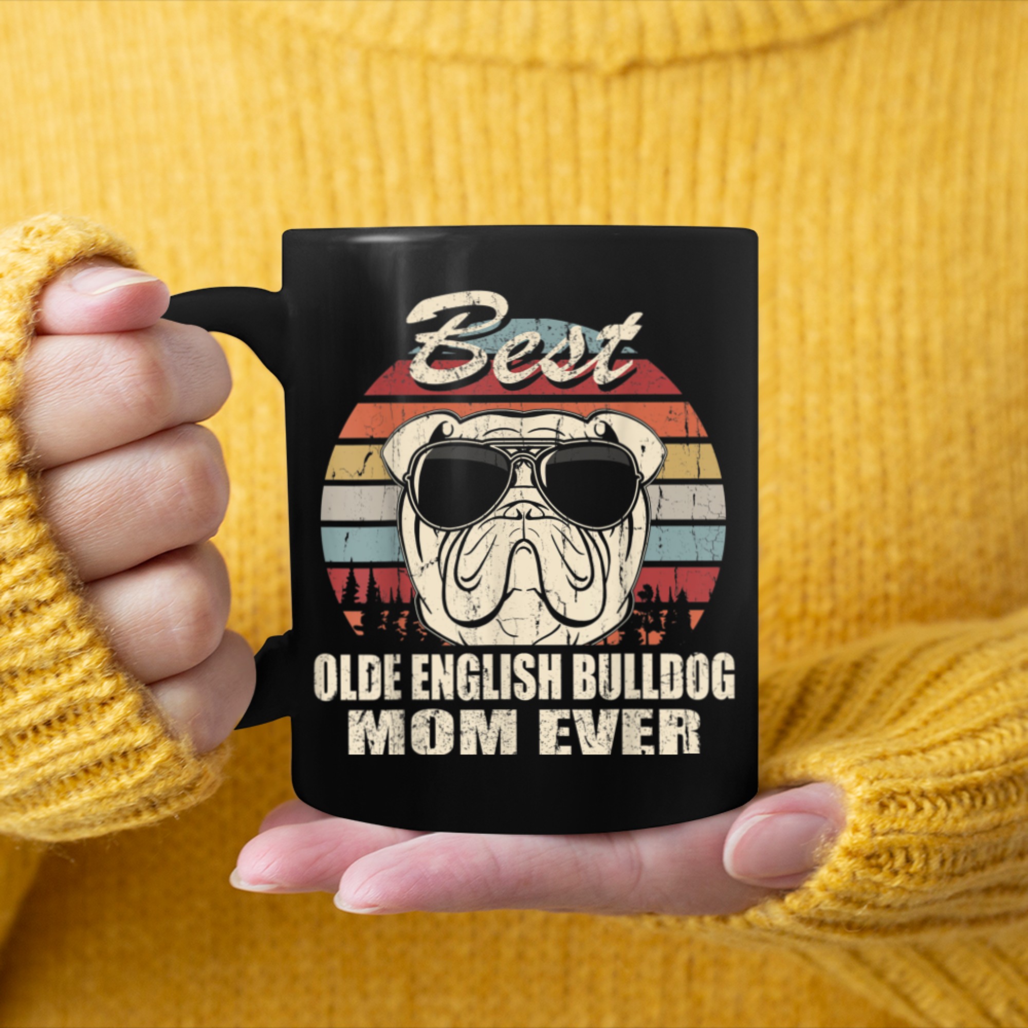 Best Olde English Bulldog Mom Ever Vintage Retro Dog Mom mug black