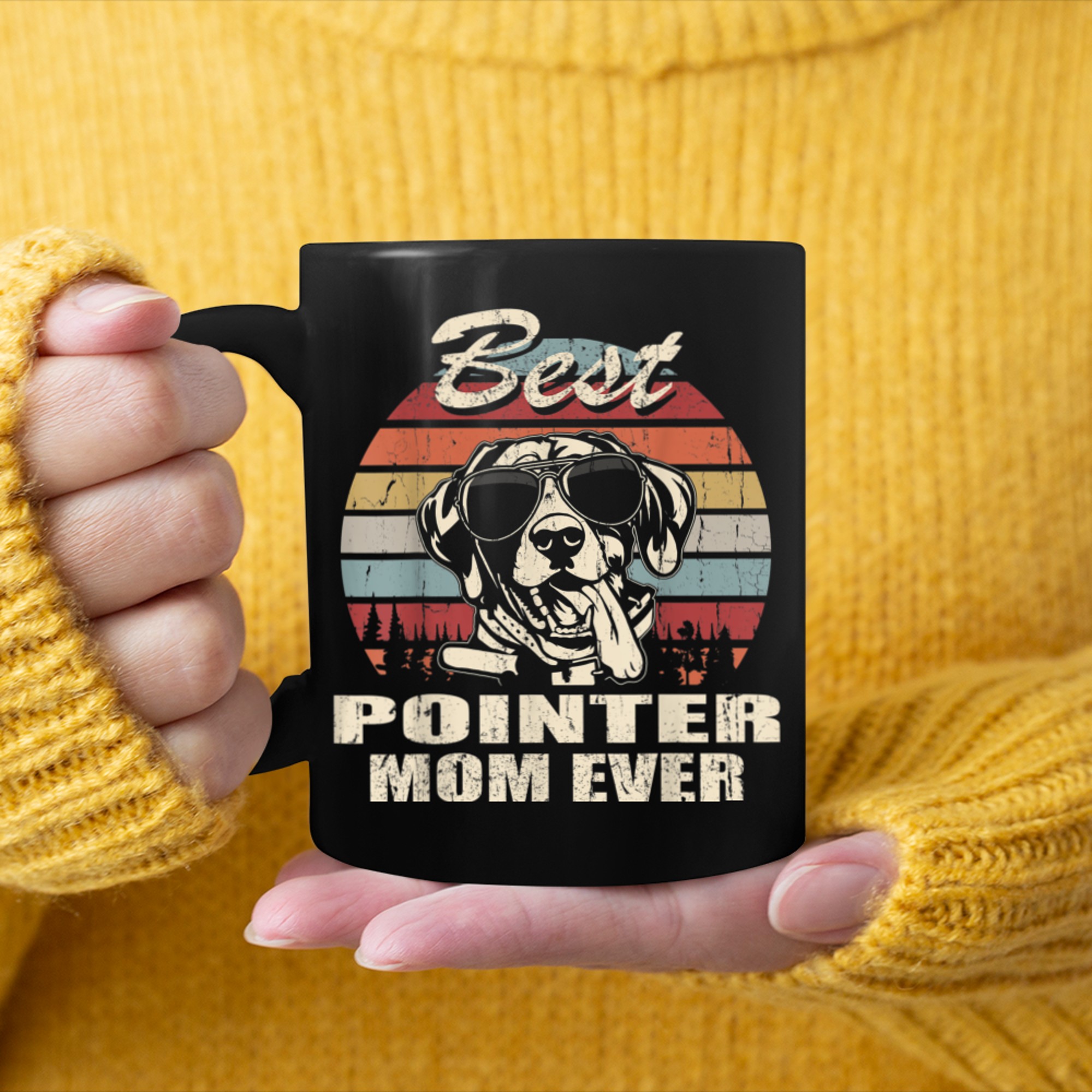 Best Pointer Mom Ever Vintage Retro Dog Mom mug black