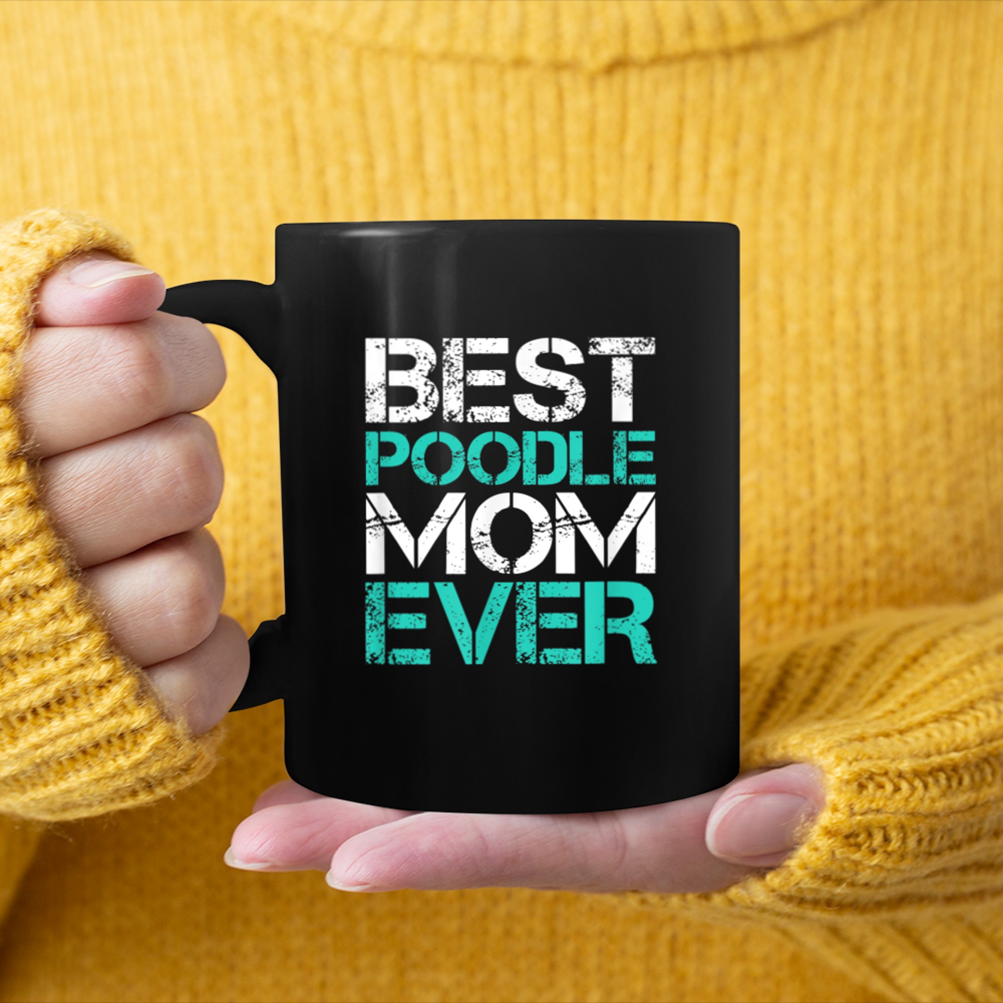 Best Poodle Mom Ever Poodle Mama Dog Owner Funny Gift mug black