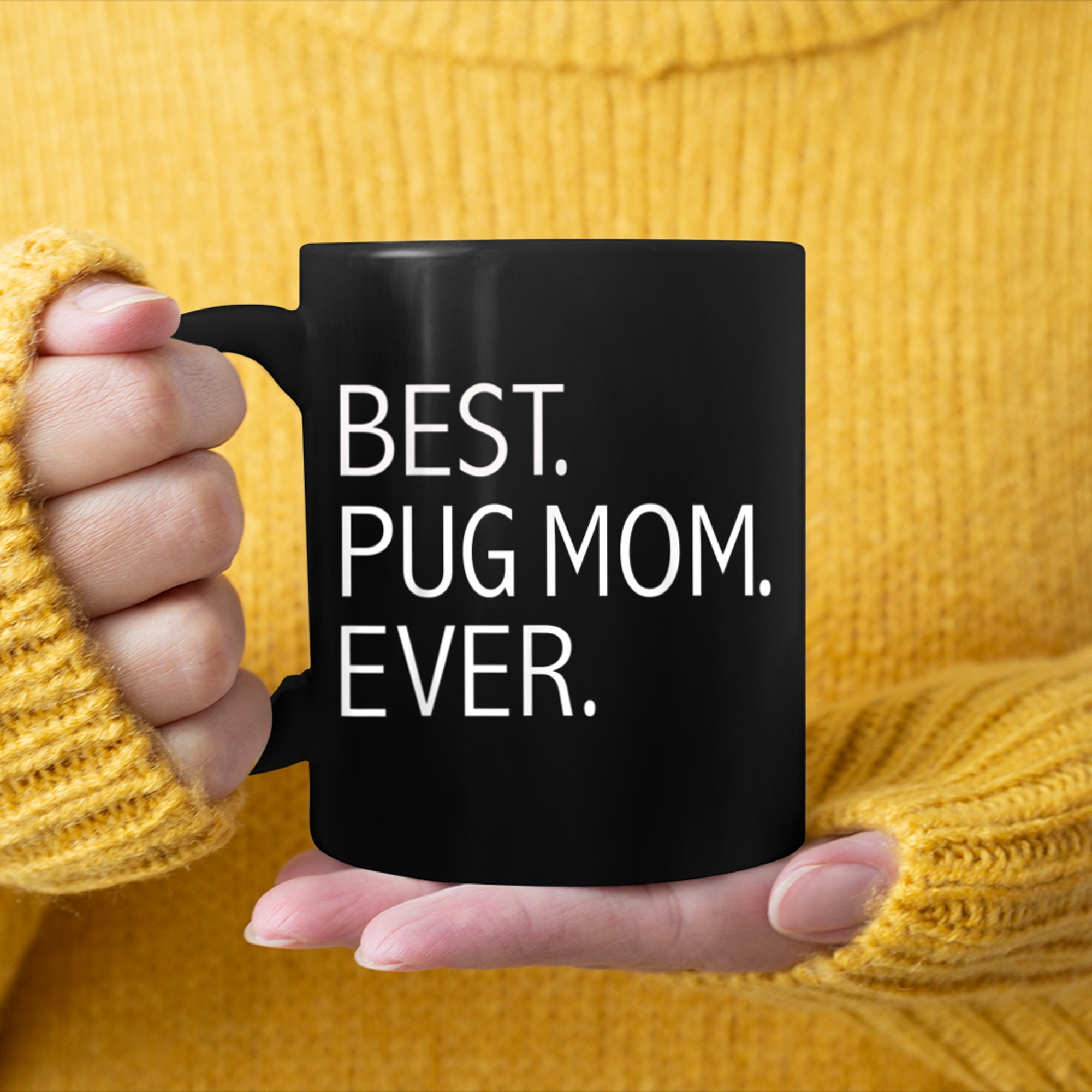 Best Pug Mom Ever Funny Pug Dog Mom Dog lovers Dog Owner mug black