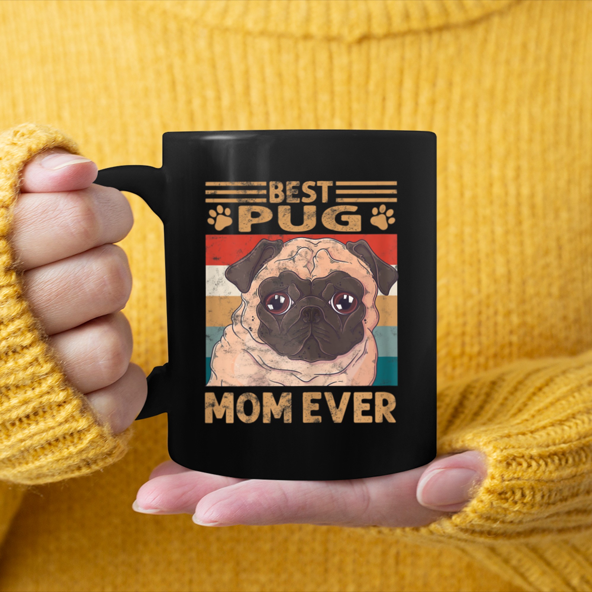 best pug mom ever vintage pug dog mom gifts mug black