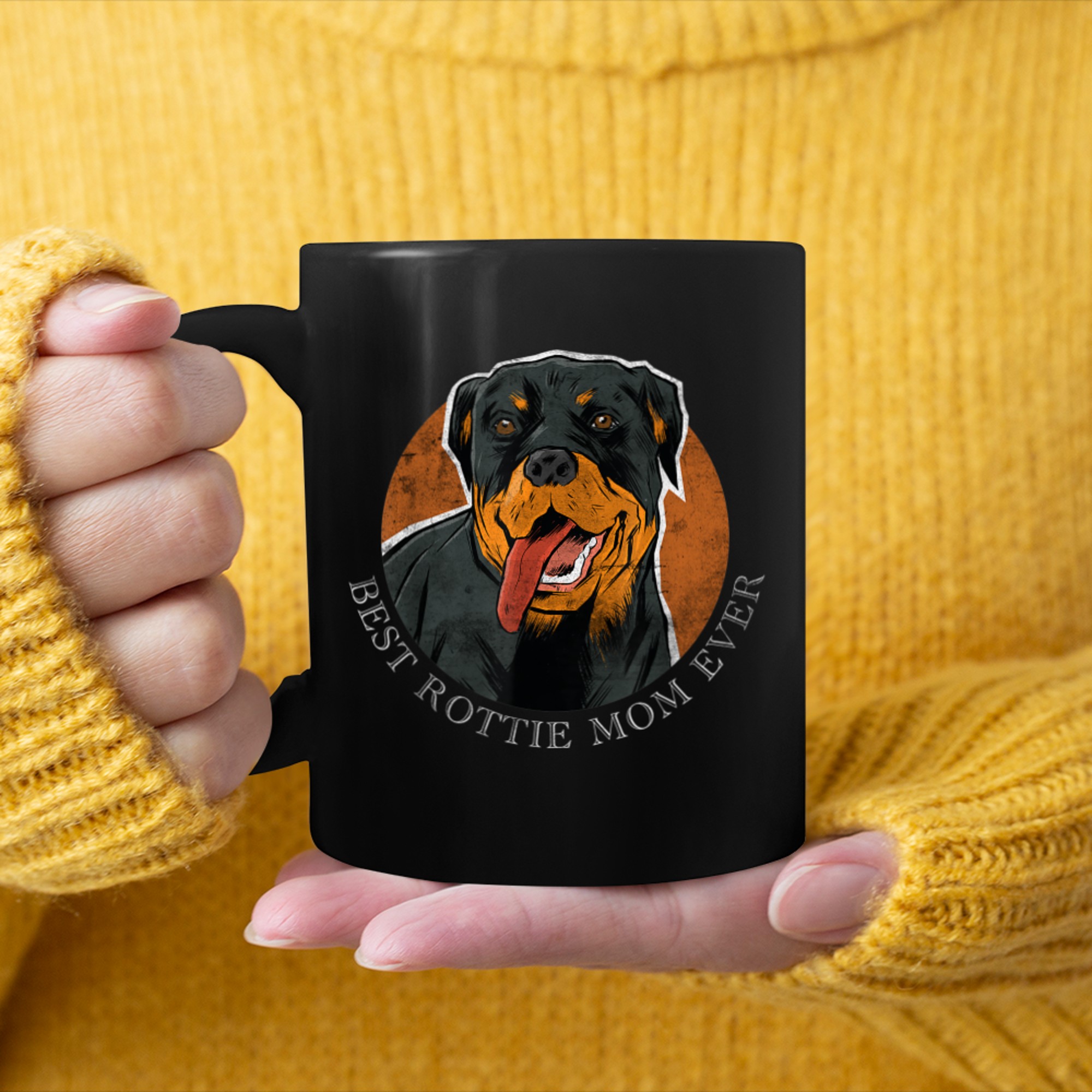 Best Rottie Mom ever. Gift For Dog - Moms mug black