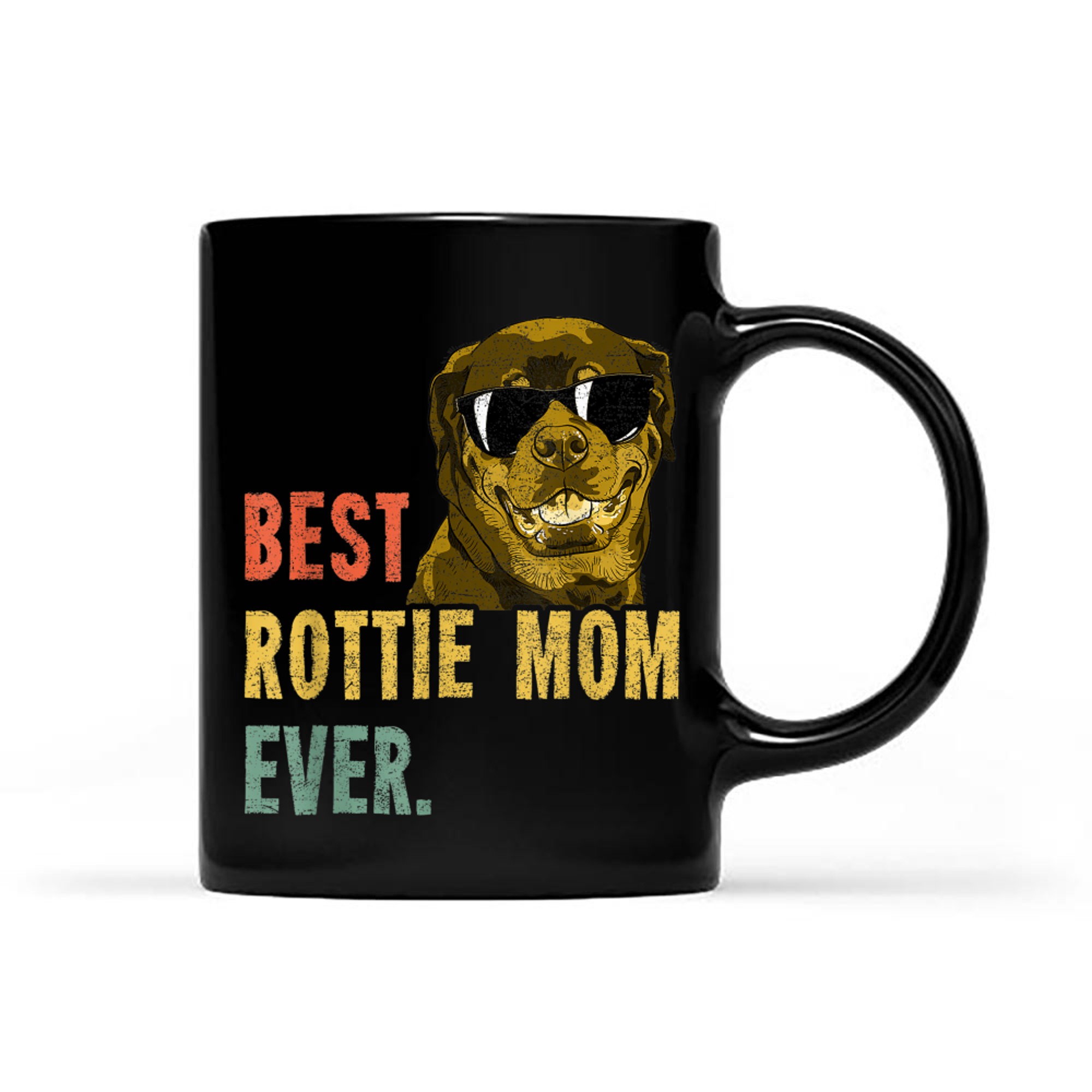 Best Rottie Mom Ever Retro Dog Funny Mothers Day Vintage mug black