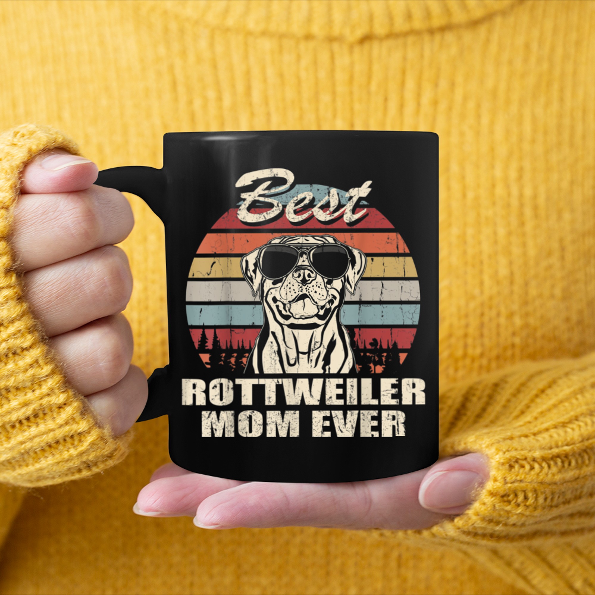Best Rottweiler Mom Ever Vintage Retro Dog Mom mug black