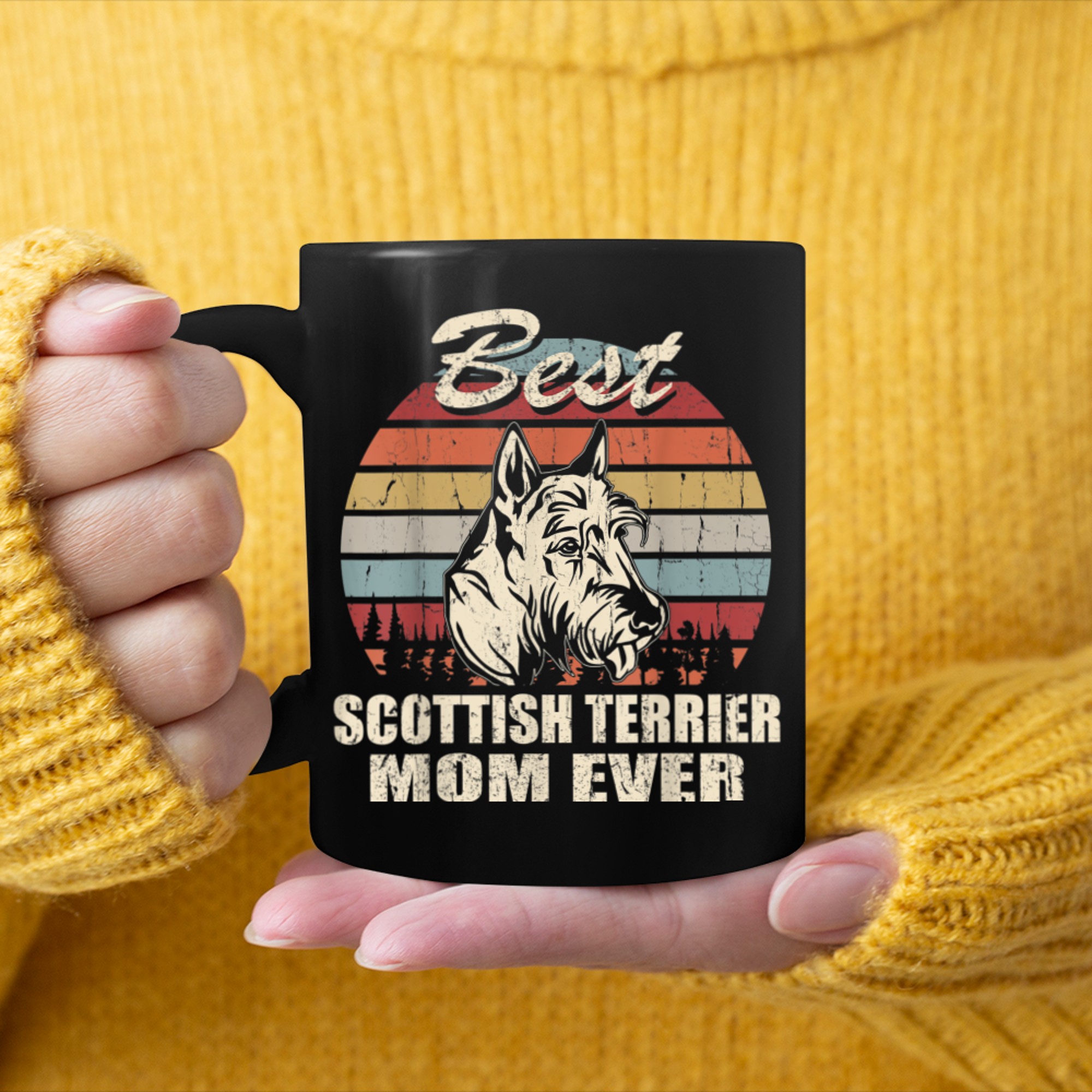 Best Scottish Terrier Mom Ever Vintage Retro Dog Mom mug black