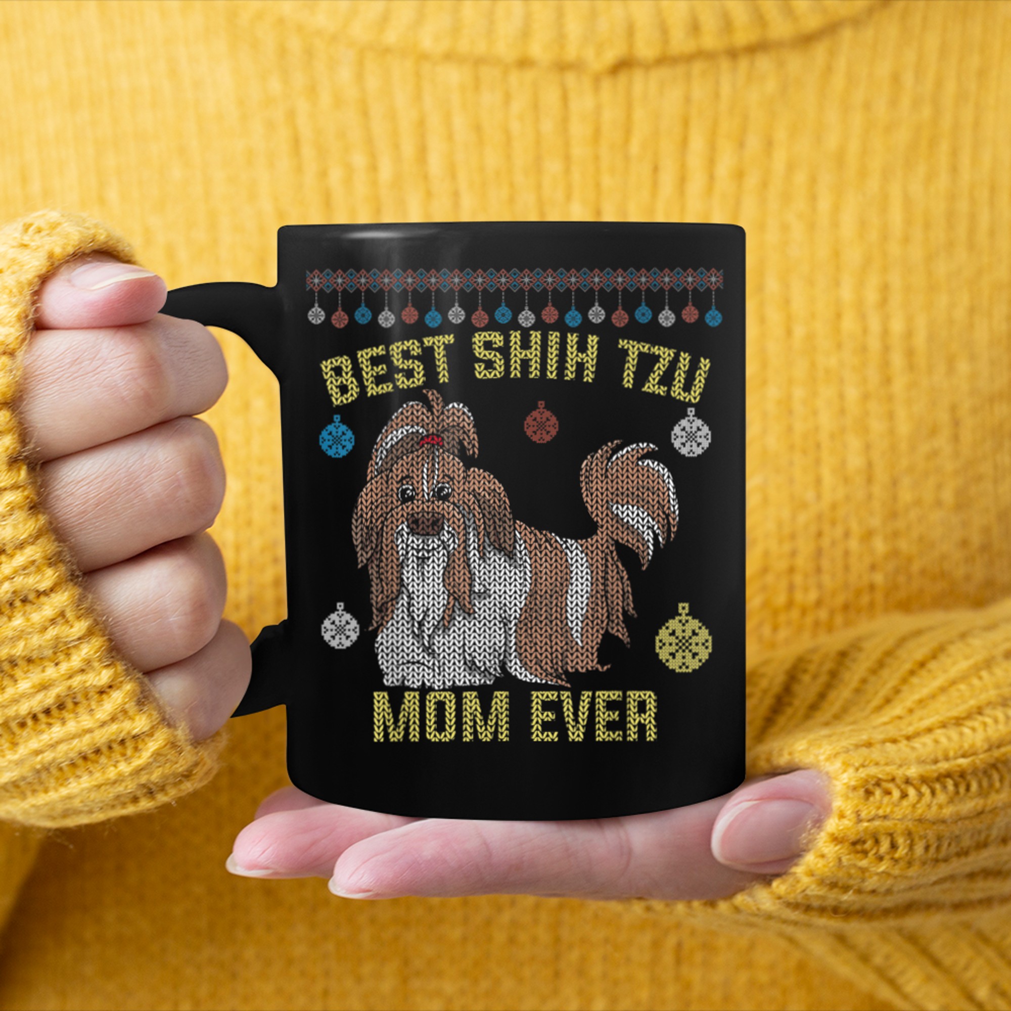 Best Shih Tzu Mom Ever - Funny & Cute Toy Dog Mama_1 mug black