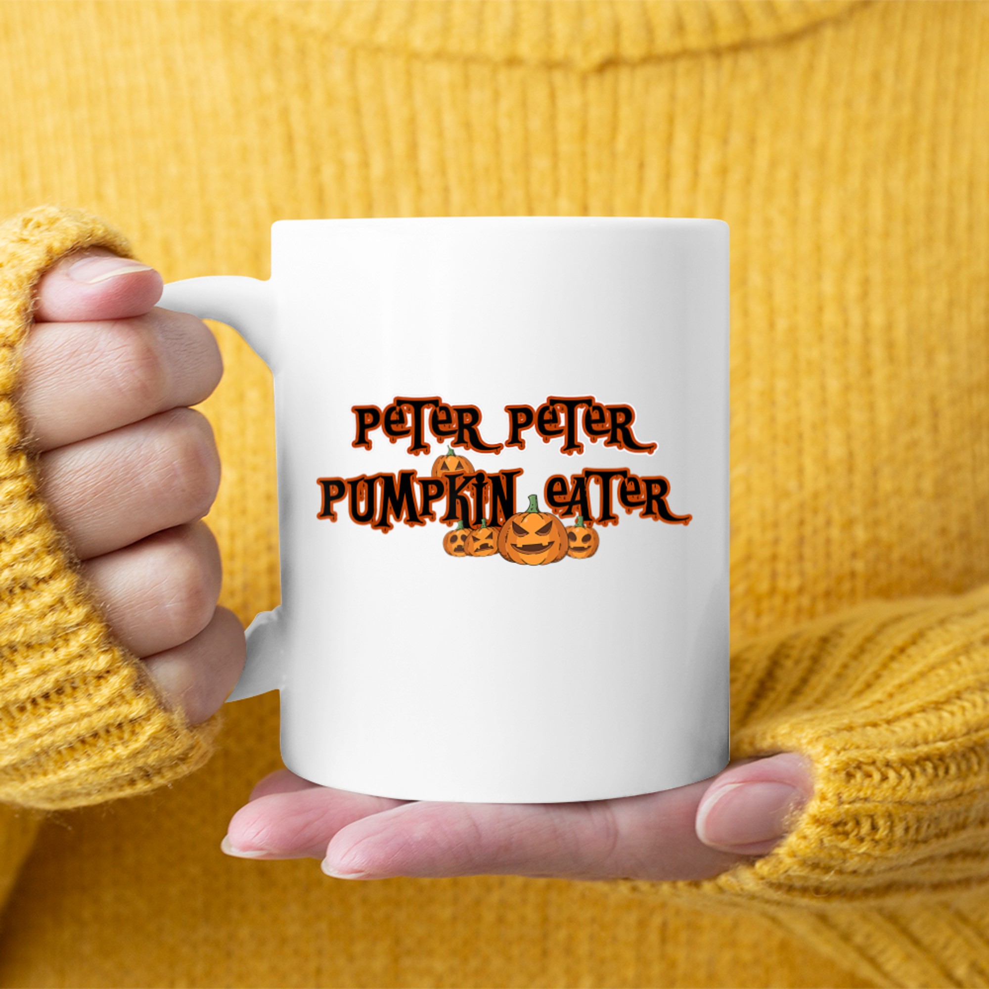 Peter Pumpkin Eater Pumpkin Pie Lover Halloween Thanksgiving mug white