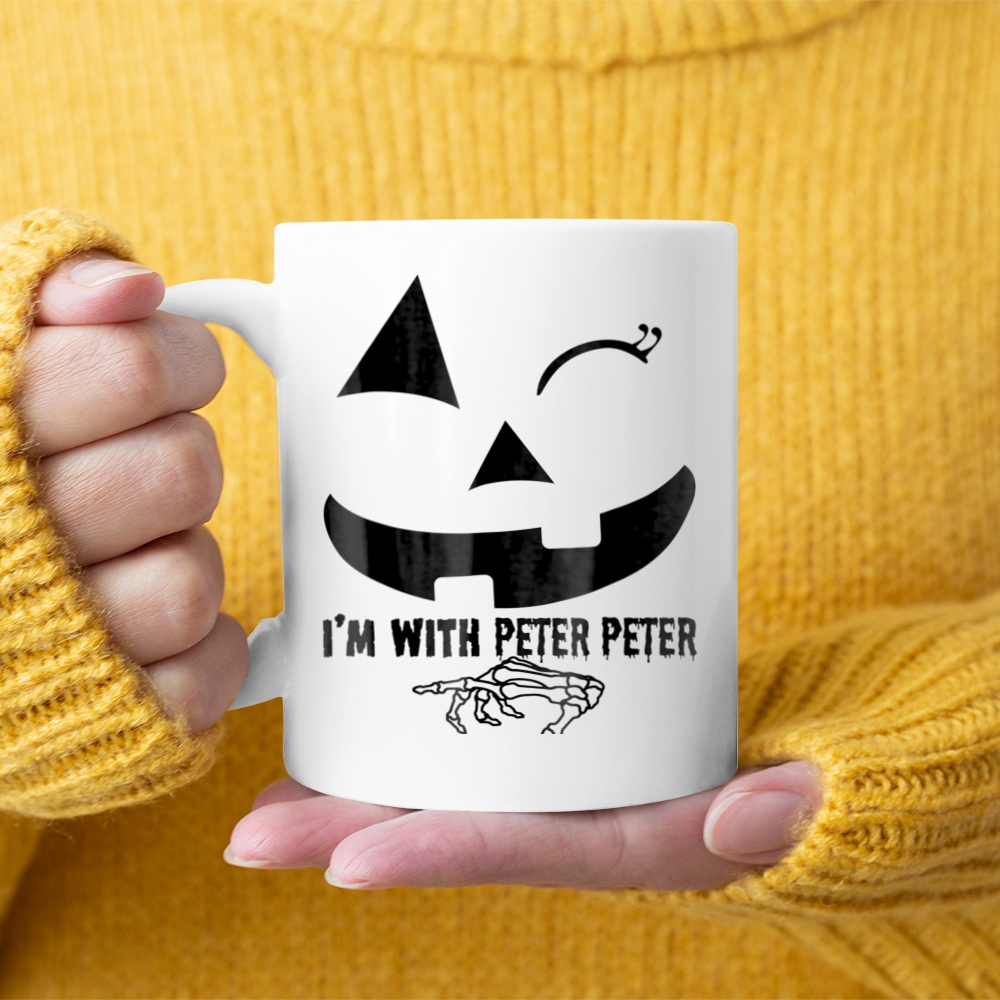 Peter Pumpkin Eater Wife Halloween Couple Costume (1) mug white