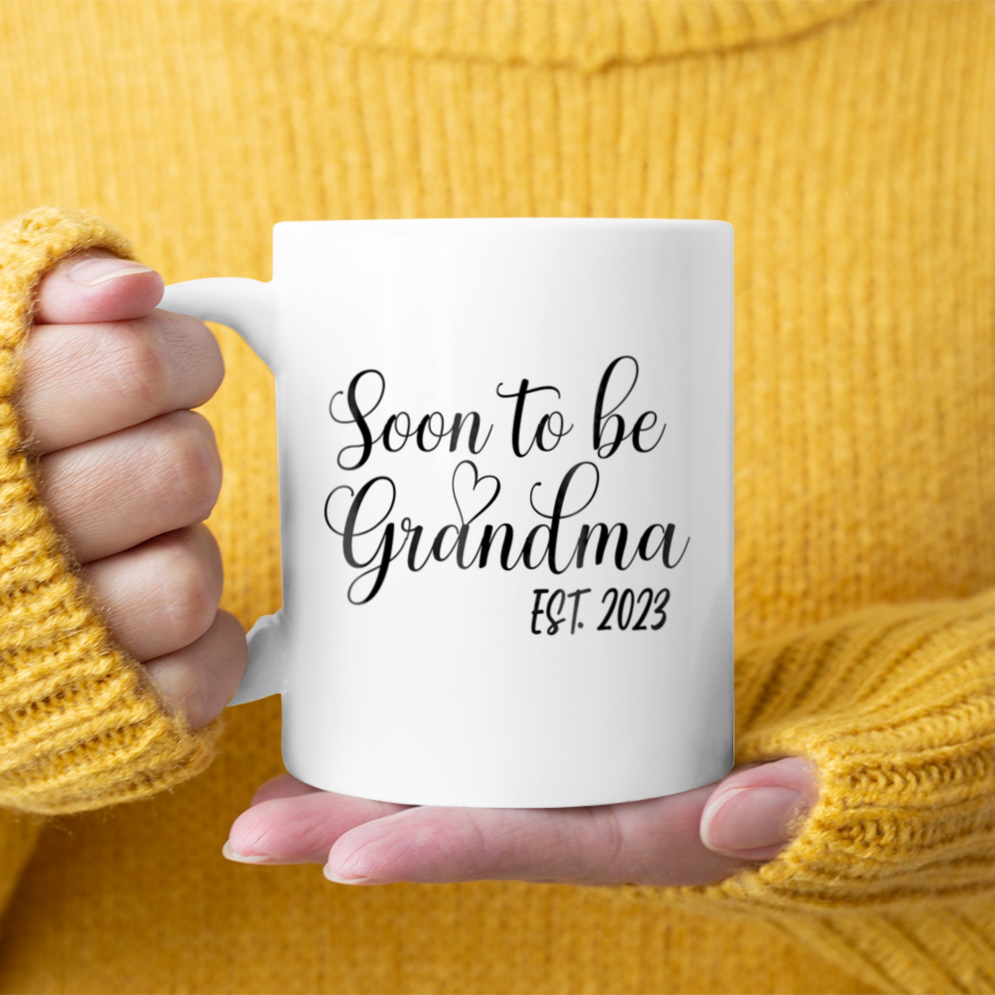 Soon To Be Grandma Est.Pregnancy Announcement 2023 mug white