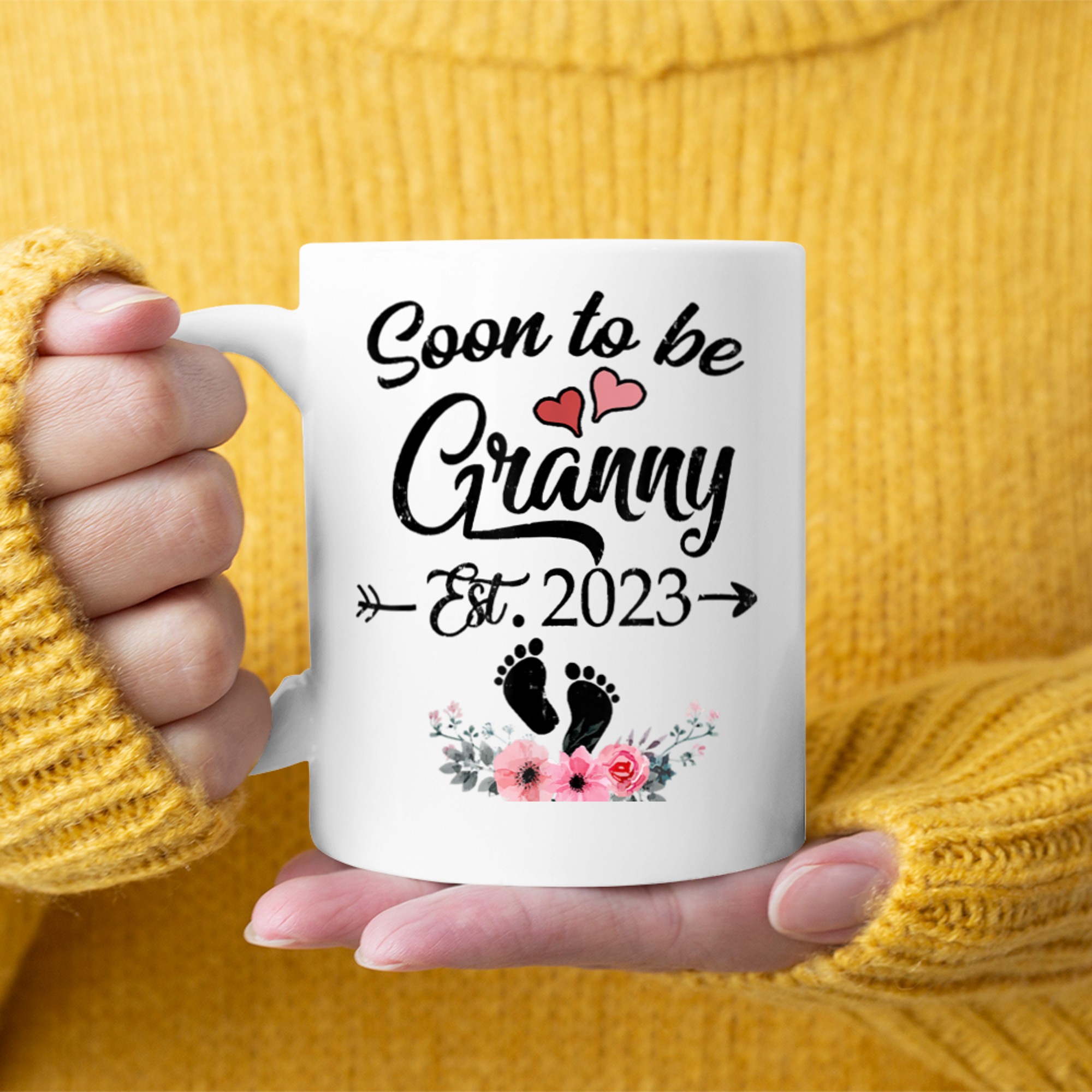 Soon. To Be. Granny. Est. New. Granny For Mothers Day mug white