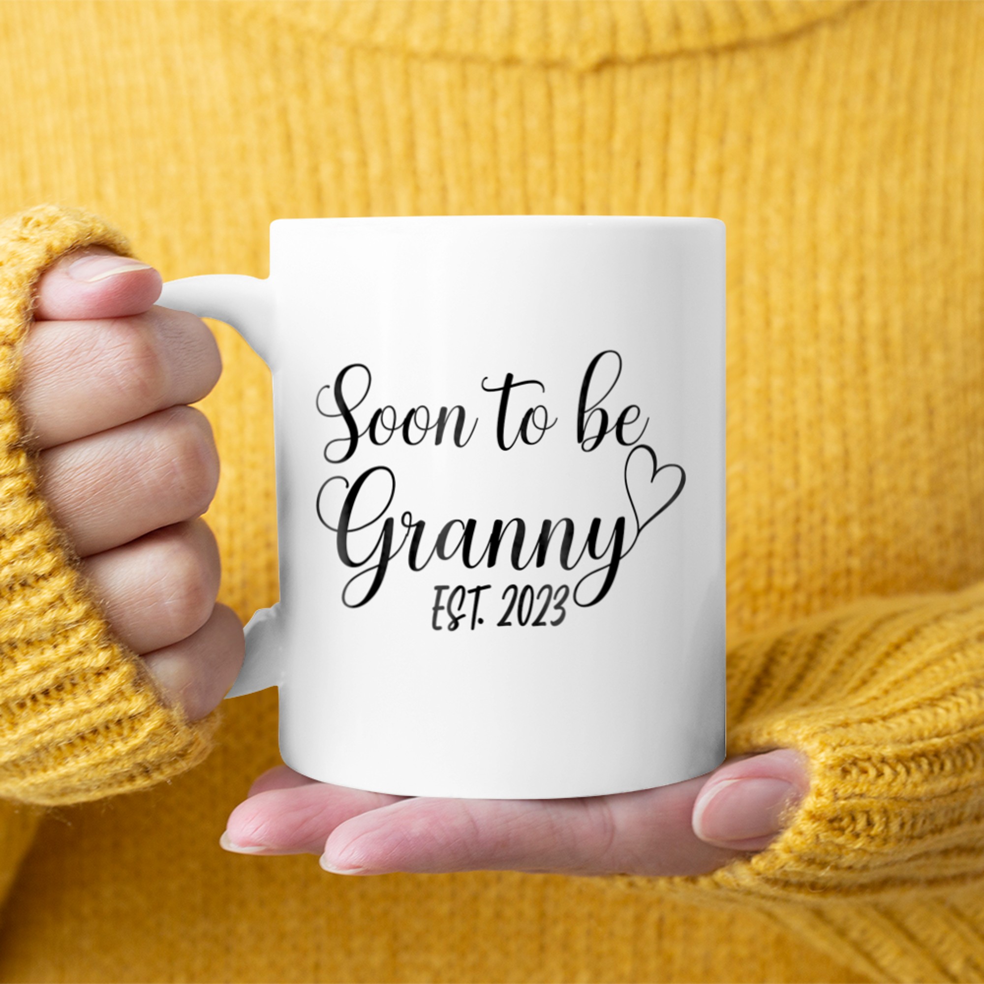 Soon To Be Granny Est.Pregnancy Announcement (1) mug white