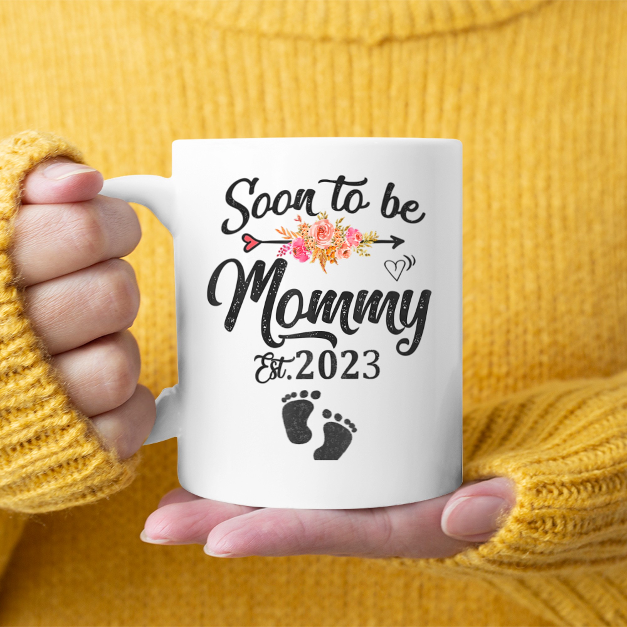 Soon to be Mommy Mothers Day First Time Mom Pregnancy mug white