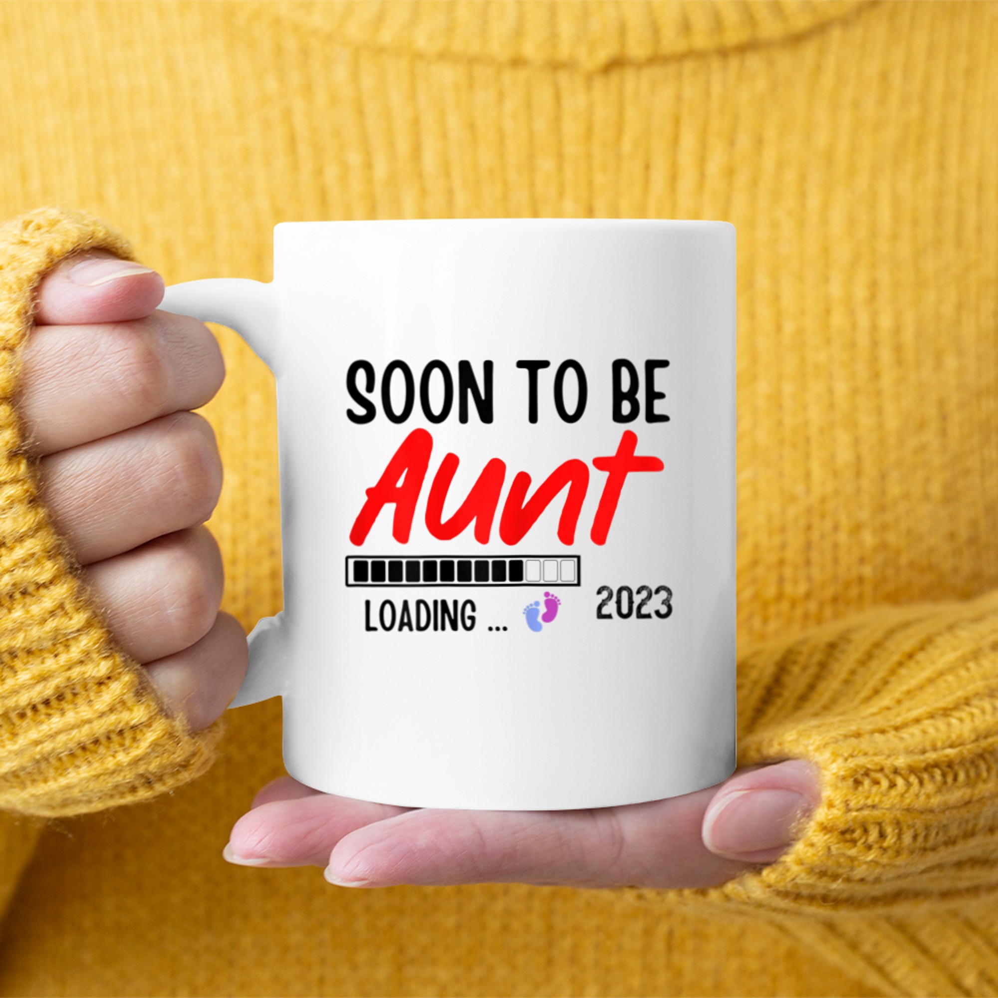 Womens Soon To Be Aunt Est Floral Aunt Pregnancy Announcement mug white