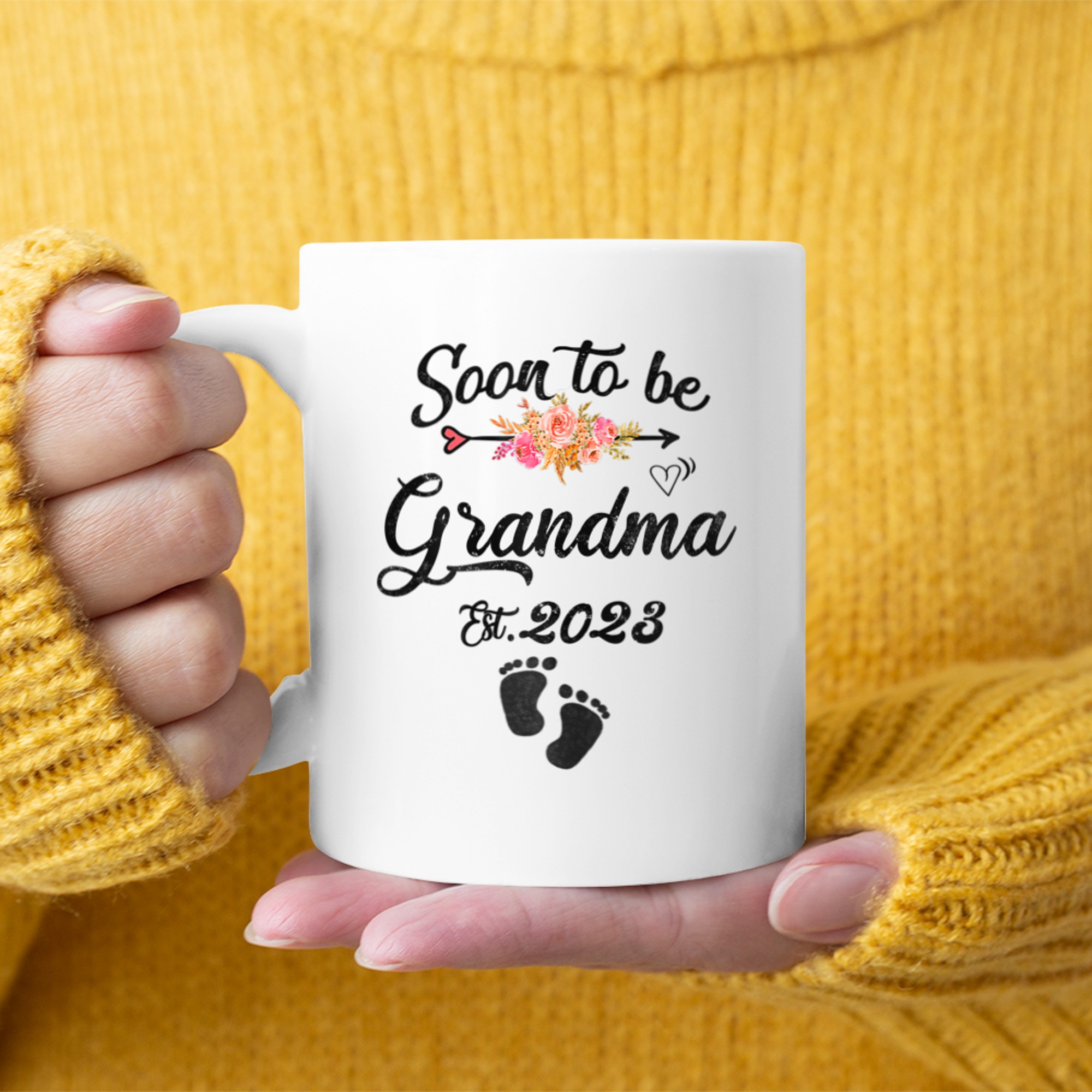 Womens Soon to be Grandma Mothers Day First Time Mom Pregnancy mug white