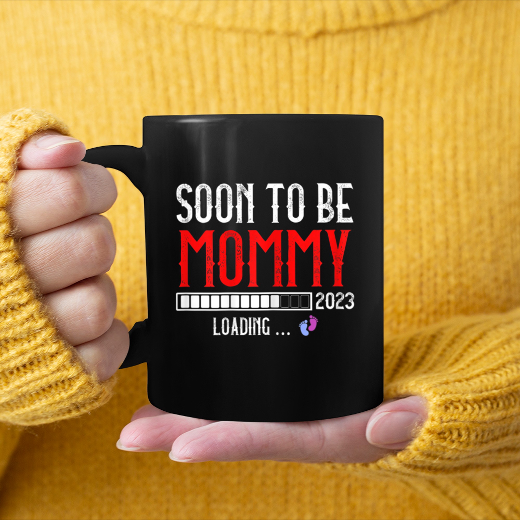 Womens Soon To Be Mommy Est Floral Mom Pregnancy Announcement (2) mug black