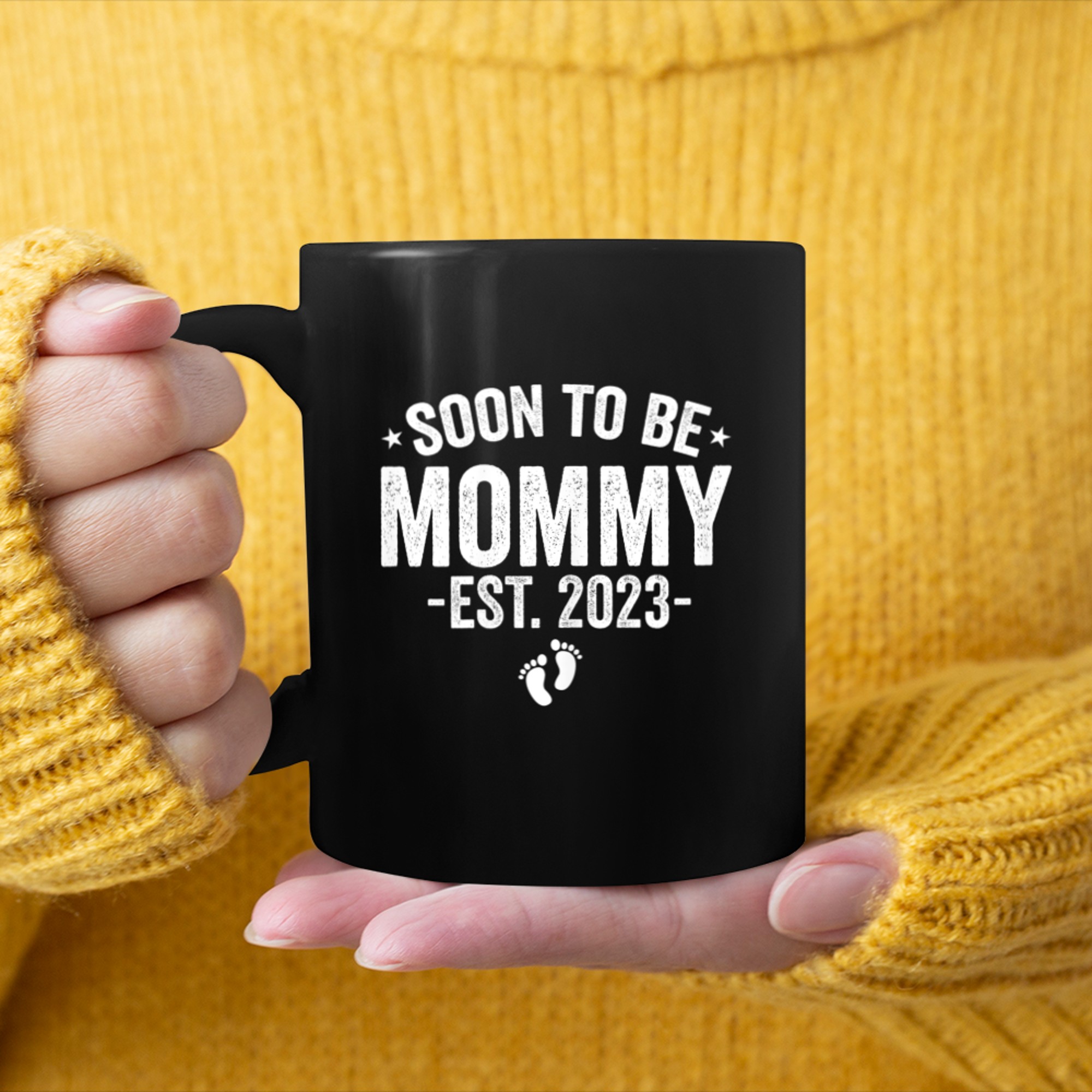 Womens Soon To Be Mommy Mom Pregnancy Announcement Mommy mug black