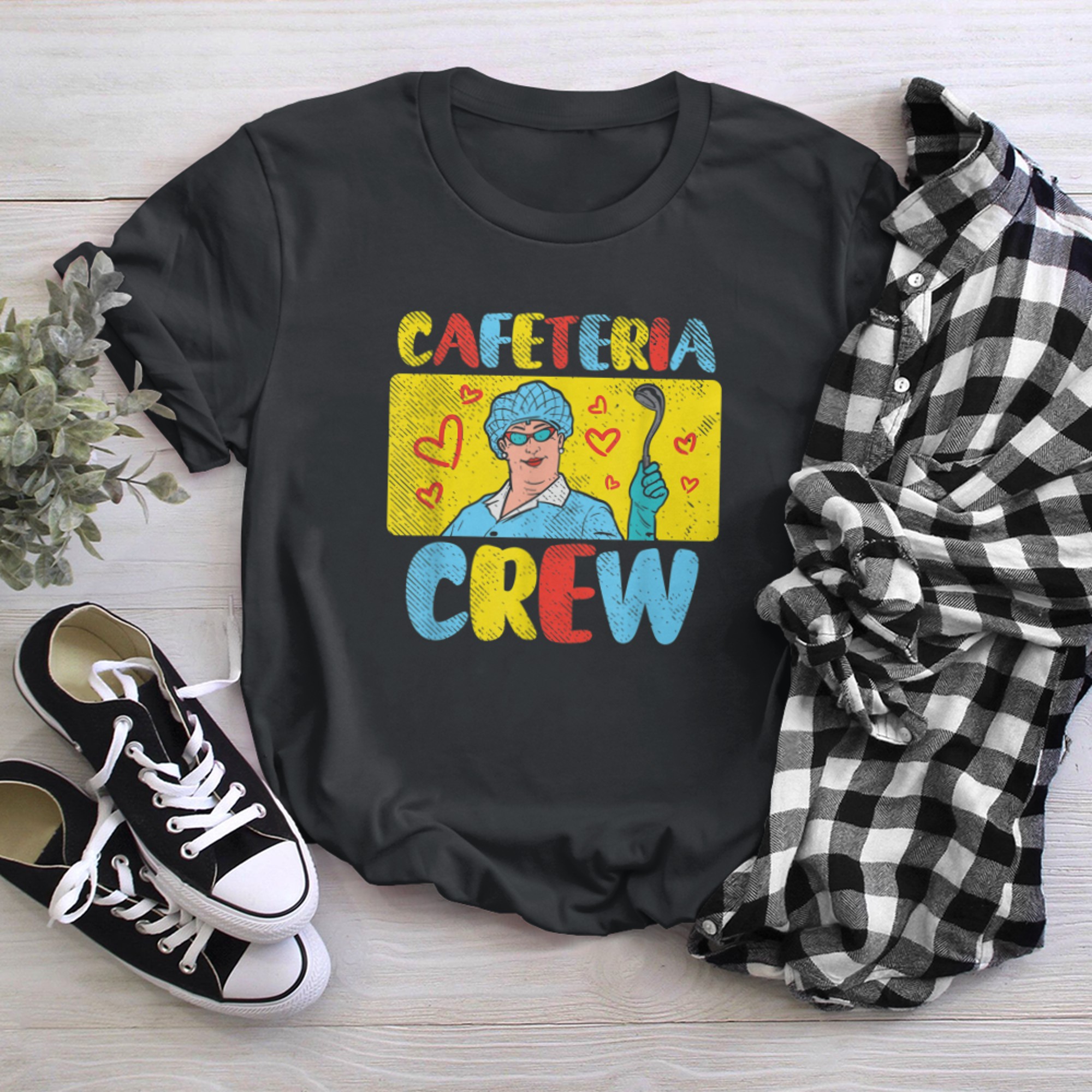 Cafeteria Crew Lunch Lady School Caterer Chef t-shirt black