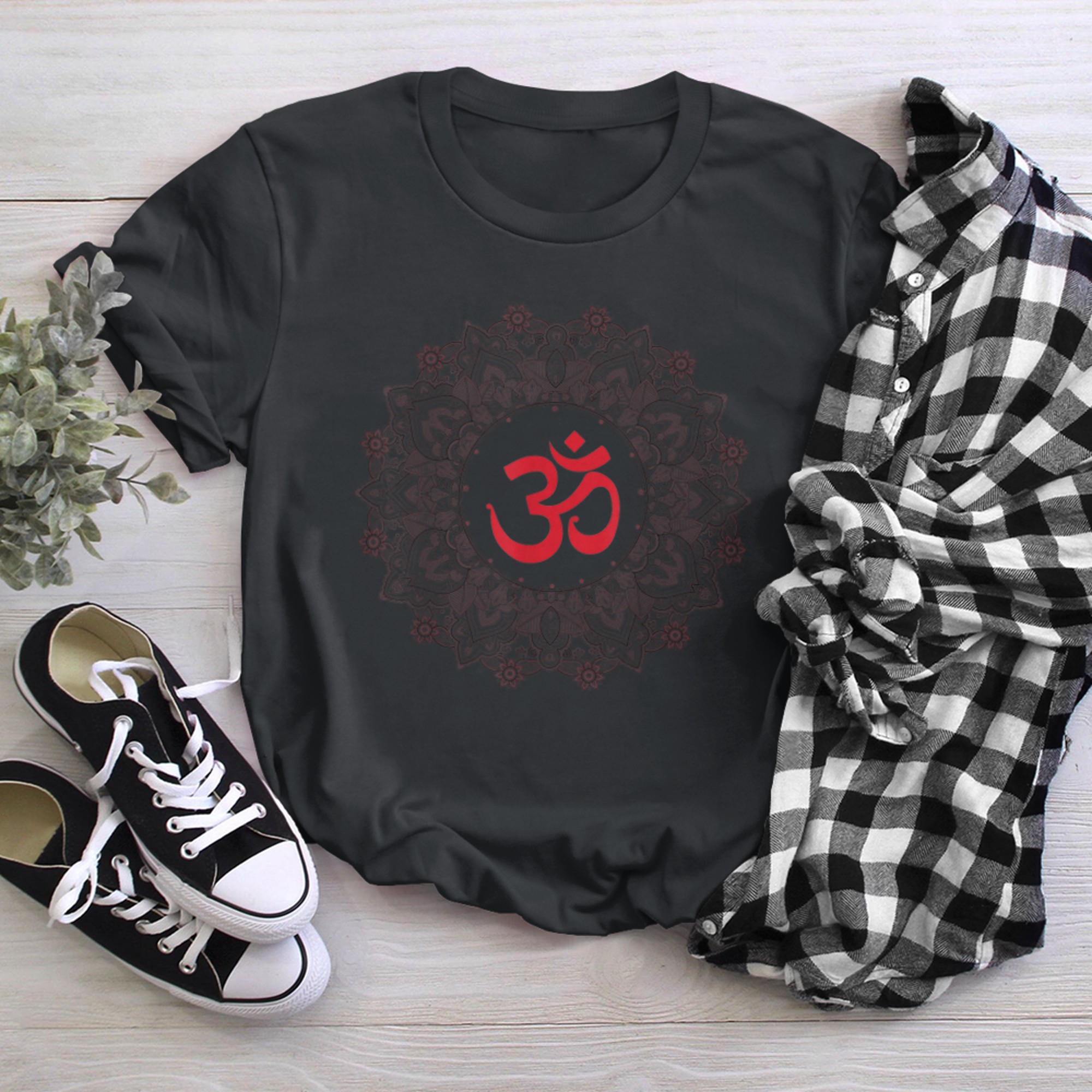 Om Symbol Aum Ohm Hindu Mandala Yoga Meditation Namaste (9) t-shirt black