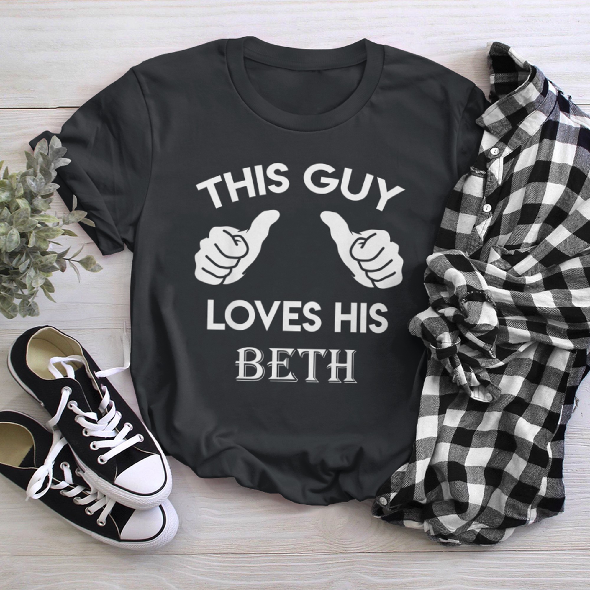 This guy loves his BETH valentine Anniversary 02t t-shirt black