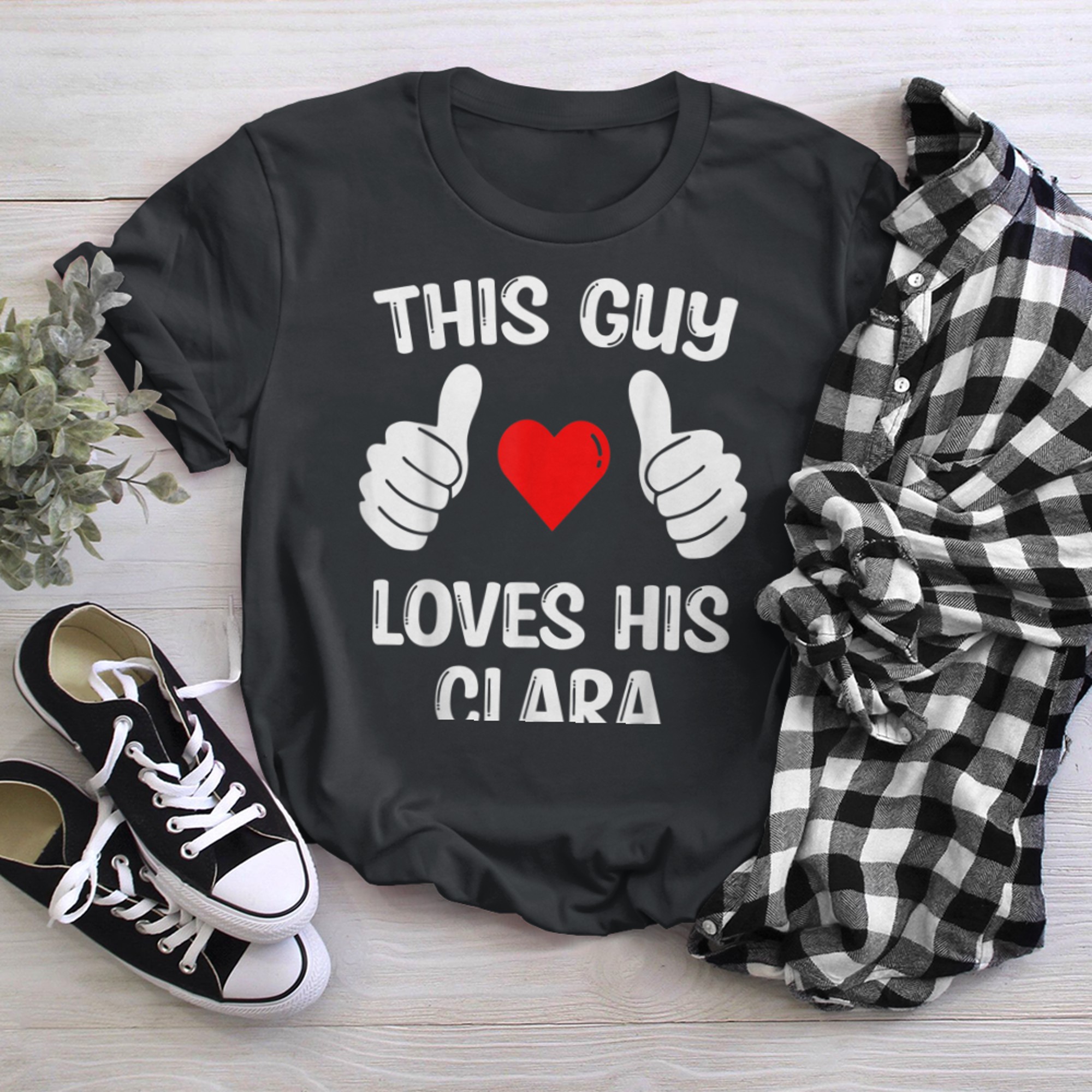 This Guy Loves His Clara Girlfriend Wife Valentine's Day t-shirt black