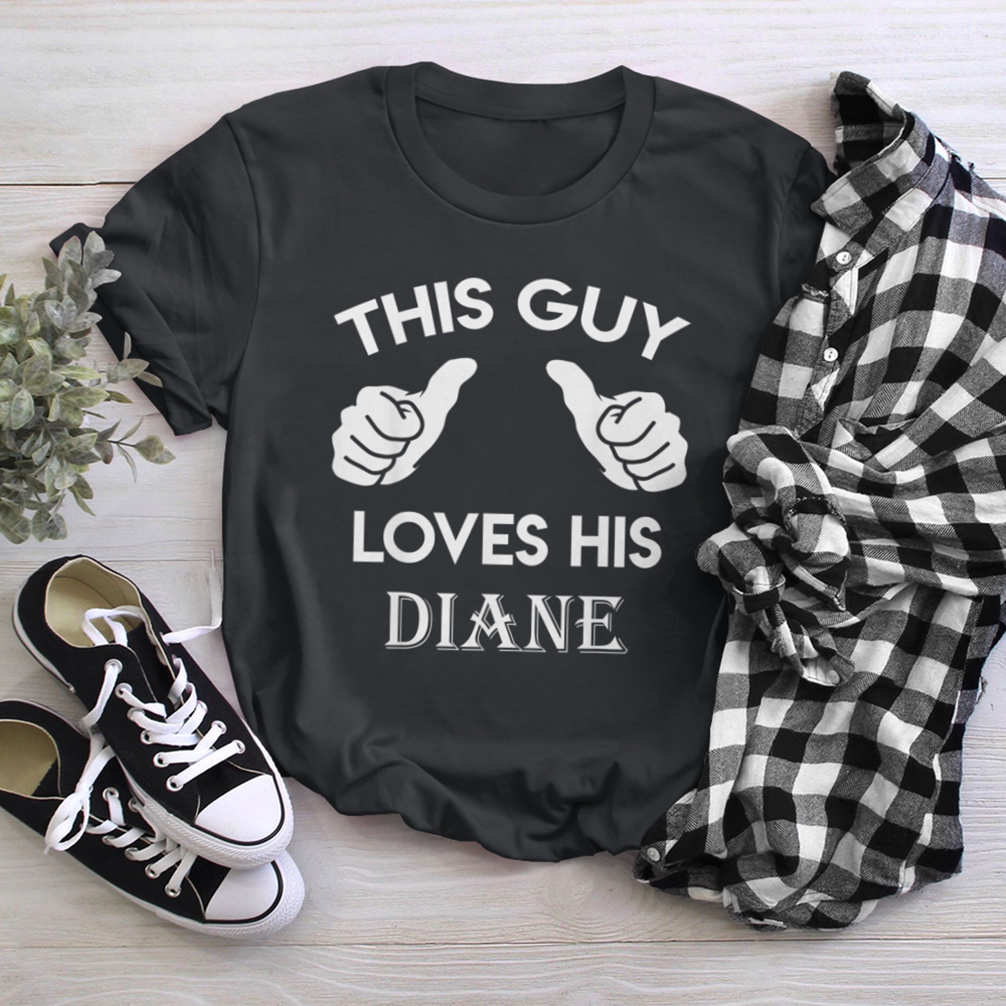 This guy loves his DIANE valentine Anniversary 02t t-shirt black