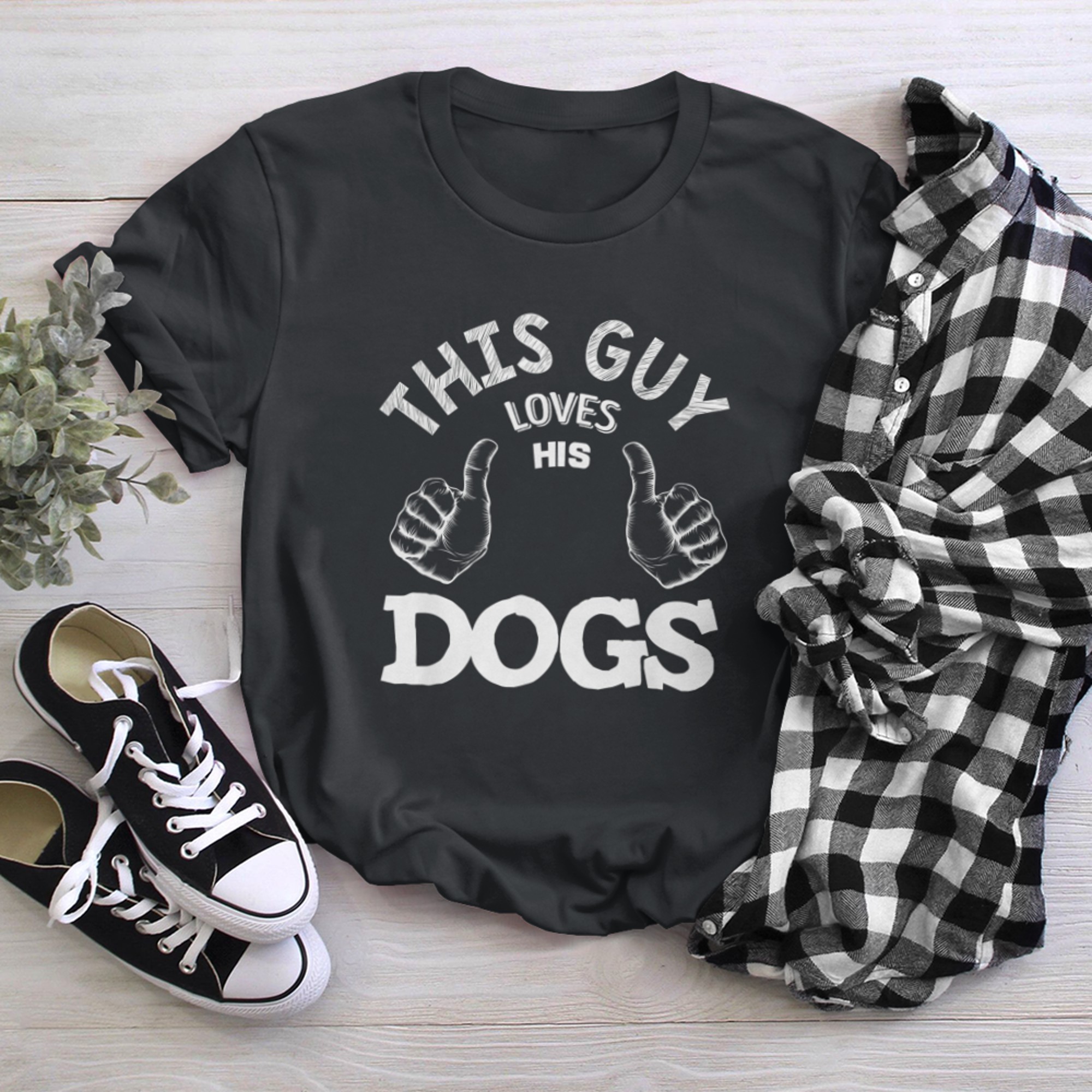 This Guy Loves His Dogs Lovers t-shirt black